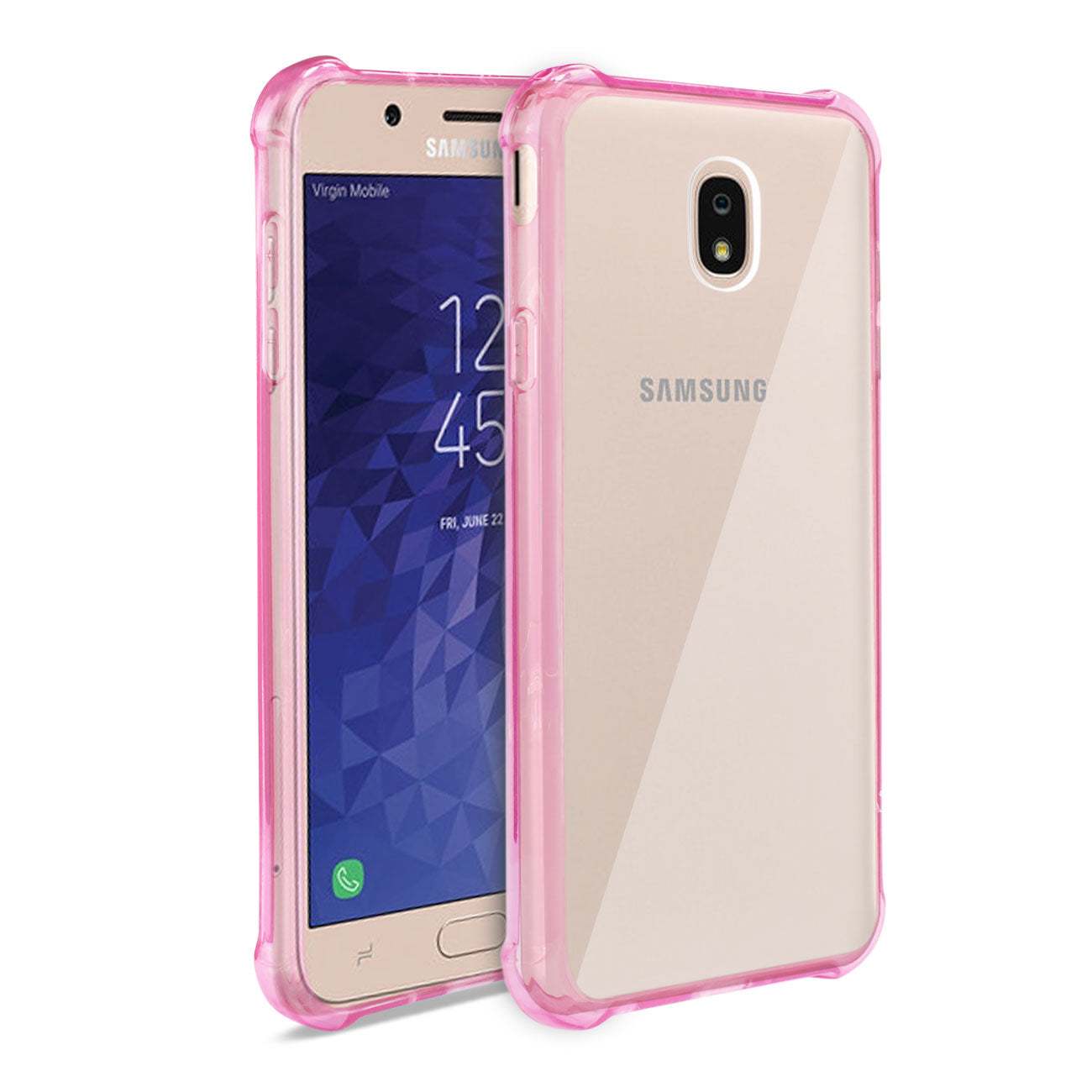 Case Bumper Air Cushion Protection Samsung J7(2018) Clear Hot Pink Color
