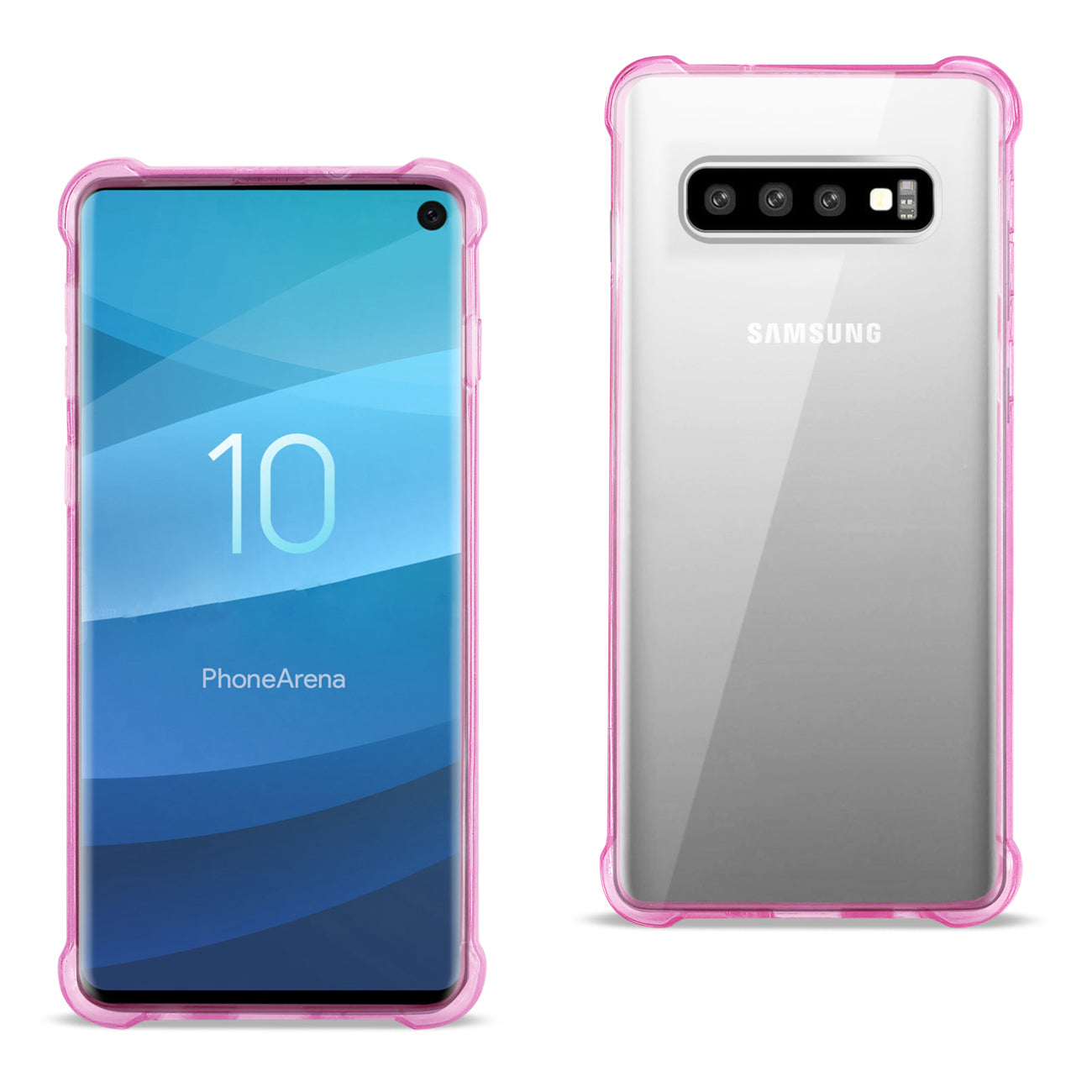Case Bumper Clear Air Cushion Protection SAMSUNG GALAXY S10 Clear Hot Pink Color