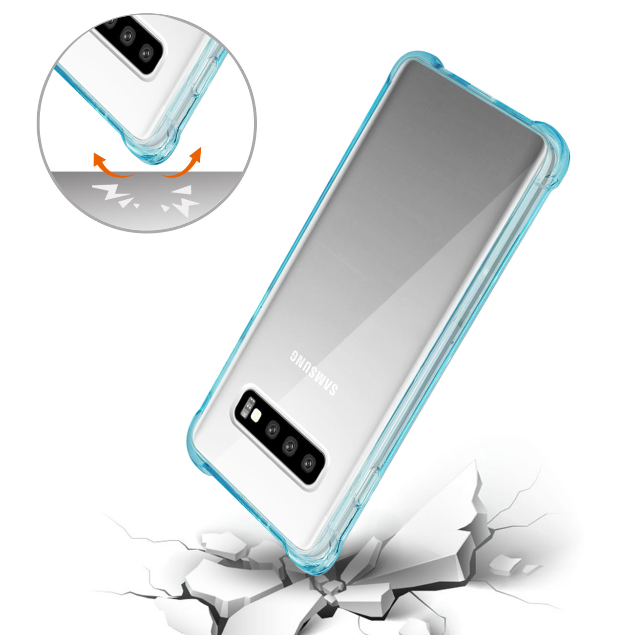 Case Bumper Clear Air Cushion Protection SAMSUNG GALAXY S10 Clear Navy Color