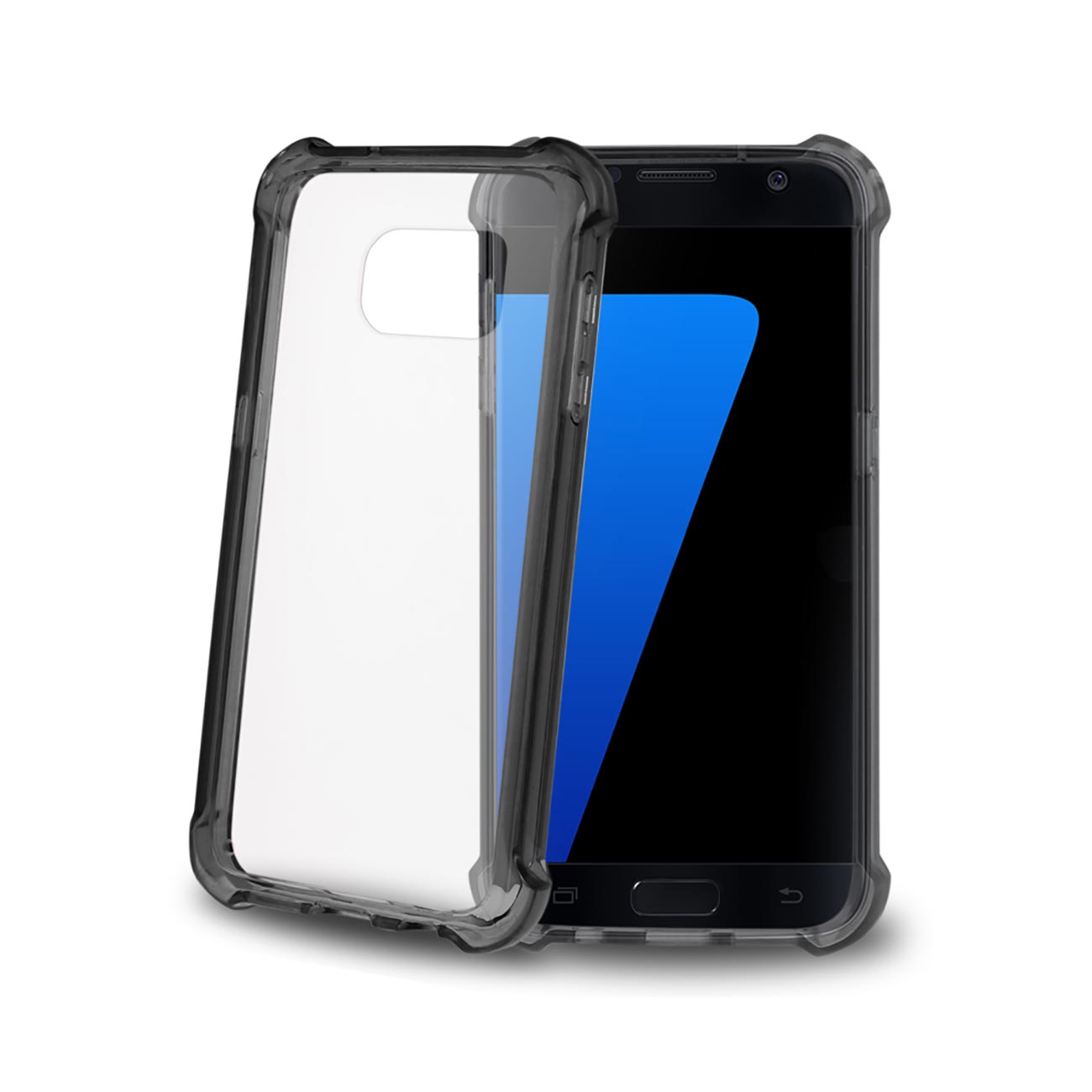 Samsung Galaxy S7 Clear Bumper Case With Air Cushion Protection In Clear Black