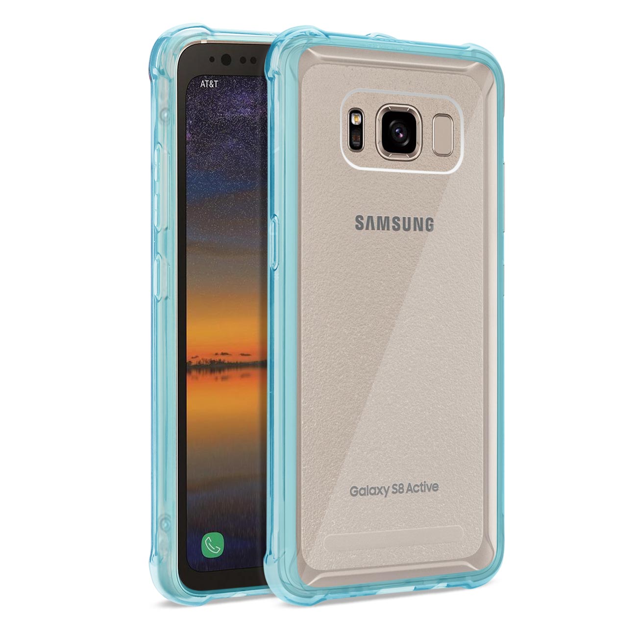 Case Bumper Air Cushion Protection Samsung Galaxy S8 Active Clear Navy Color