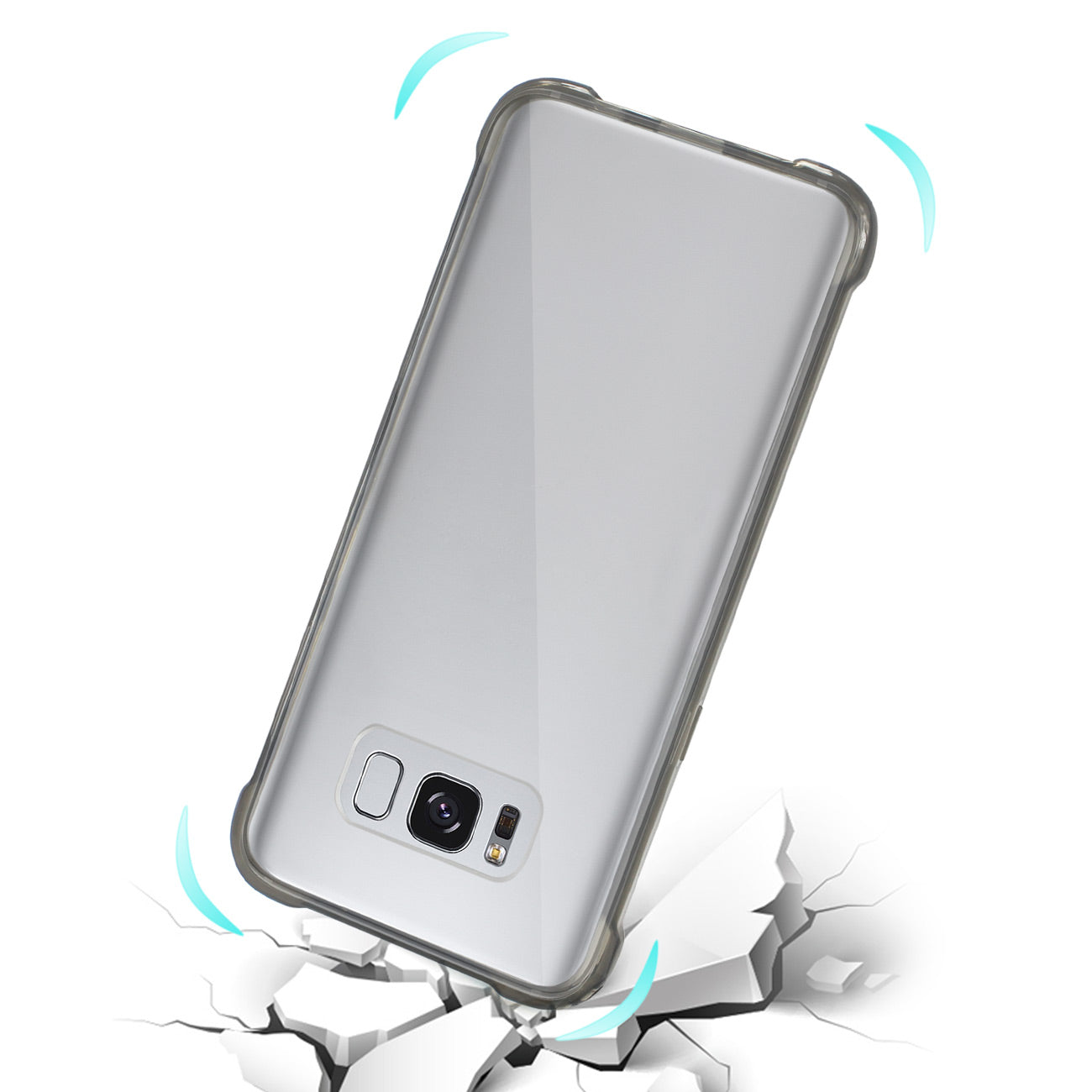 Case Bumper Air Cushion Protection Samsung Galaxy S8 Clear Black Color