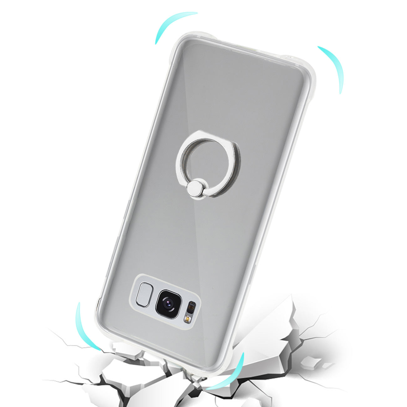 Case Bumper Air Cushion Protector Ring Holder Samsung Galaxy S8 Transparent