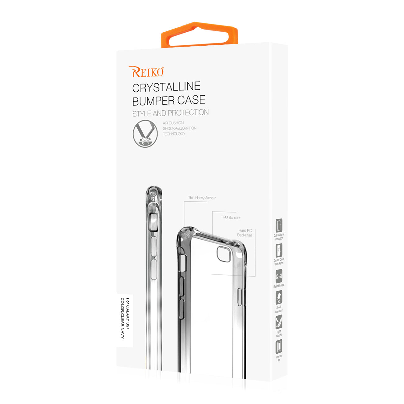 Samsung Galaxy S9 Plus Clear Bumper Case With Air Cushion Protection In Clear Navy