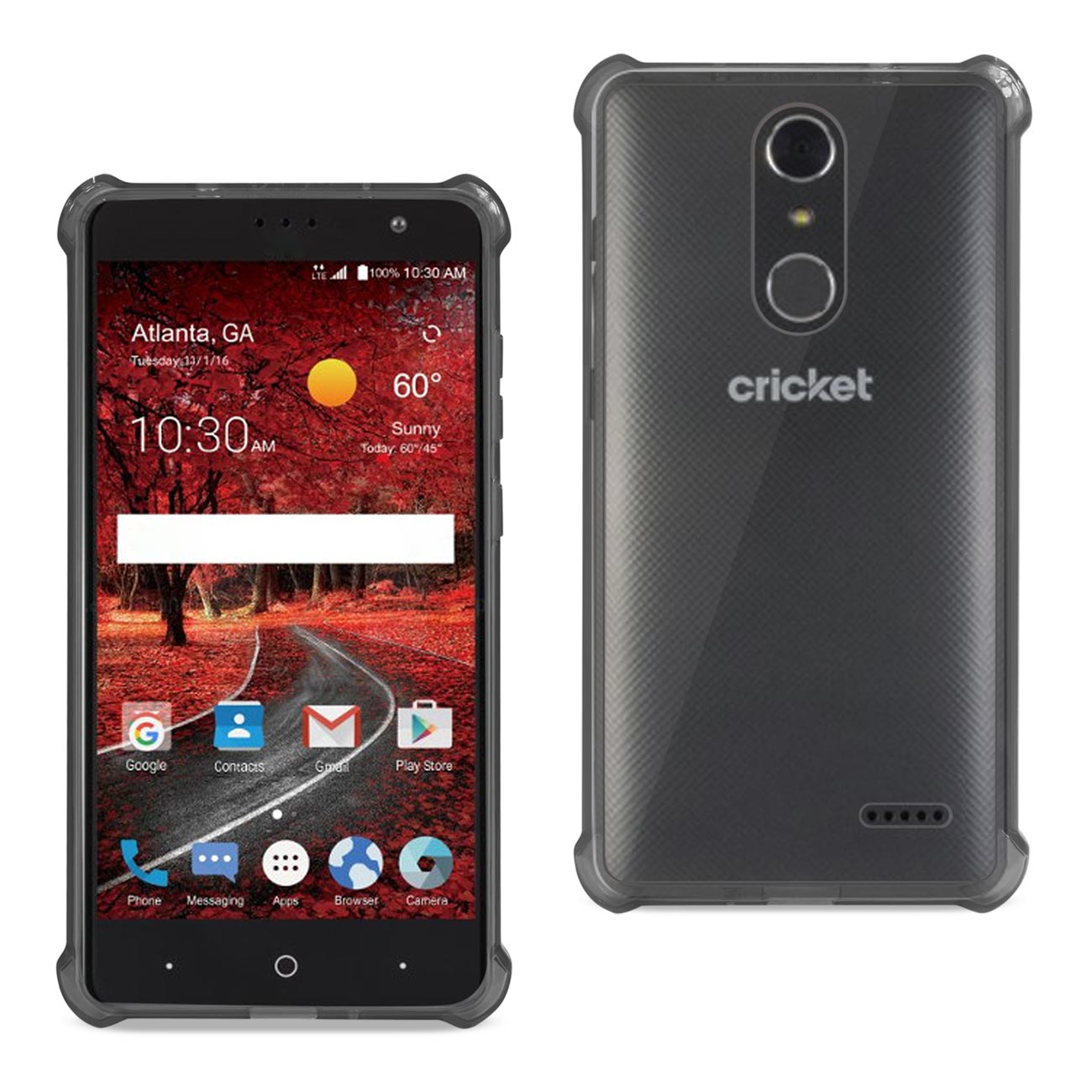 Zte Grand X4 Bumper Case With Air Cushion Protection In Clear Black