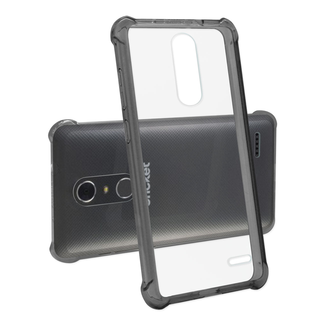 Zte Grand X4 Bumper Case With Air Cushion Protection In Clear Black