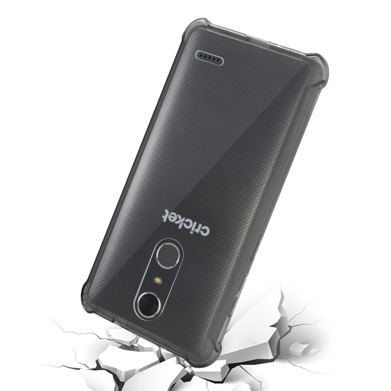 Zte Grand X4 Bumper Case With Air Cushion Protection In Clear Black