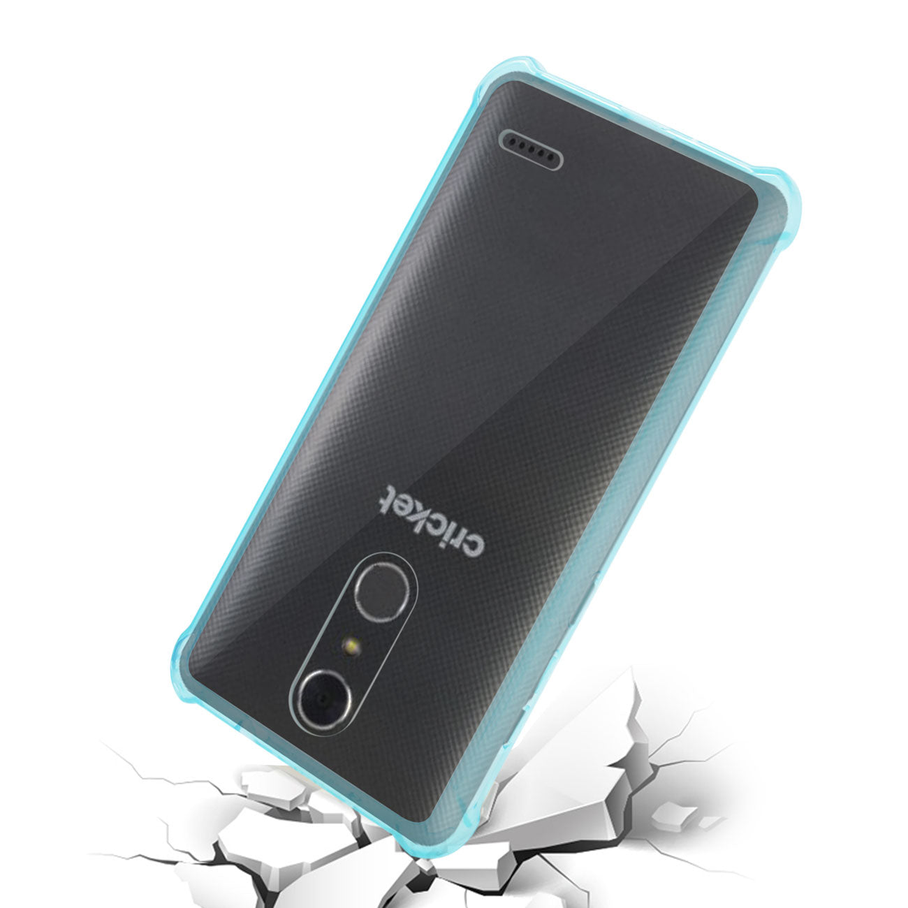 Zte Grand X4 Clear Bumper Case With Air Cushion Protection In Clear Navy