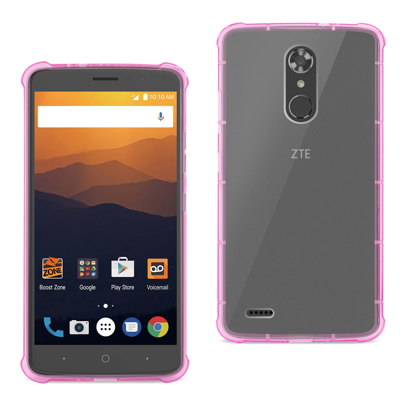 Case Clear Bumper Air Cushion Protection ZTE Max Xl/ N9560 Clear Hot Pink Color