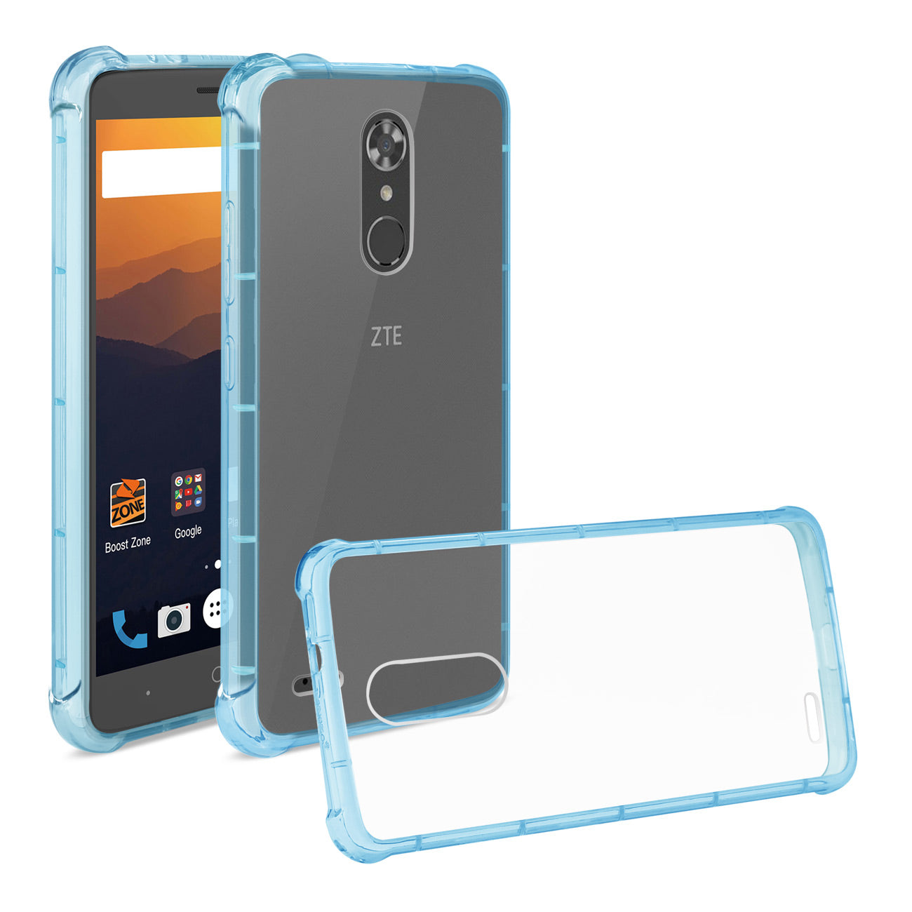 Case Clear Bumper Air Cushion Protection ZTE Max Xl/ N9560 Clear Navy Color