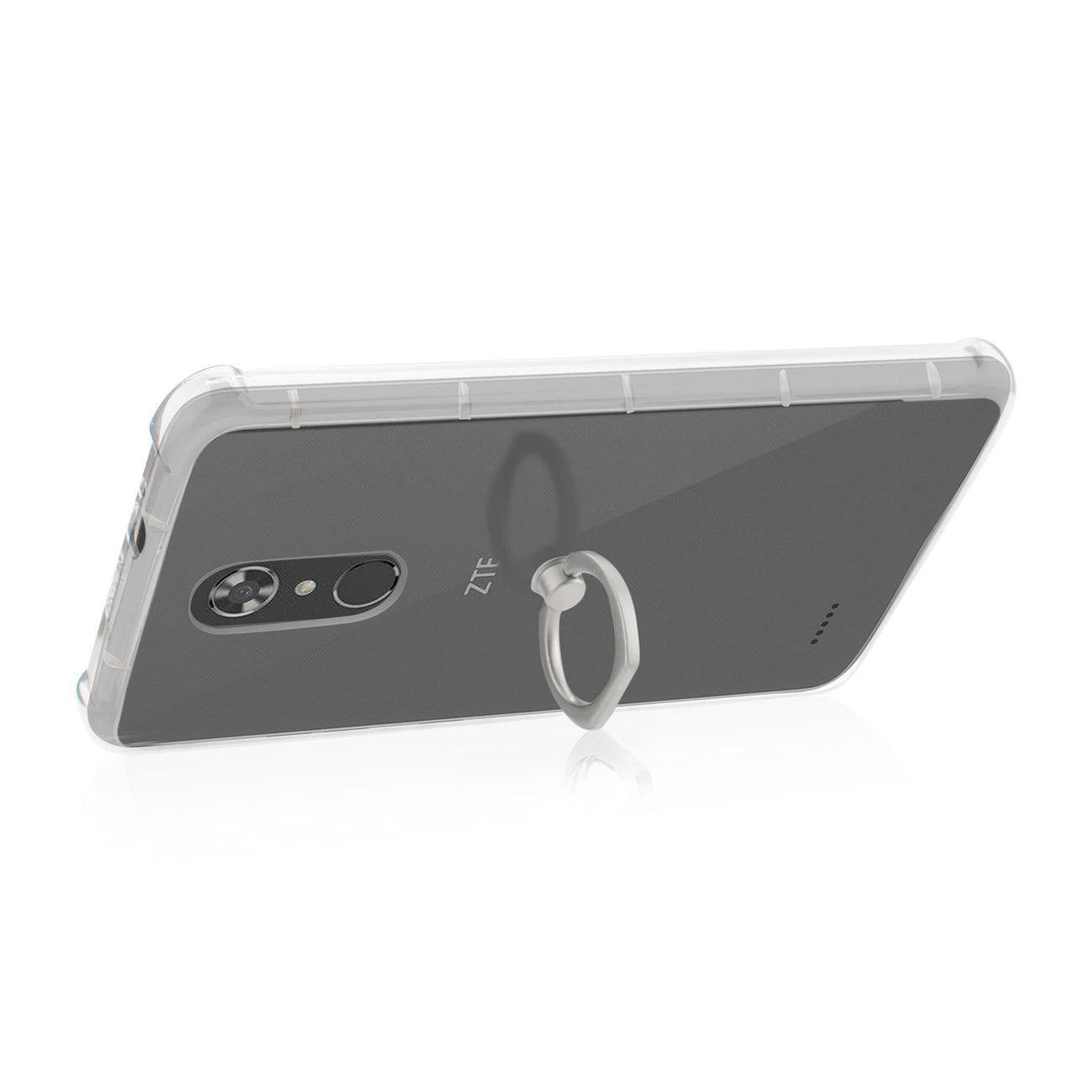 Case Bumper Air Cushion Protector Ring Holder ZTE Max Xl/ N9560 Transparent