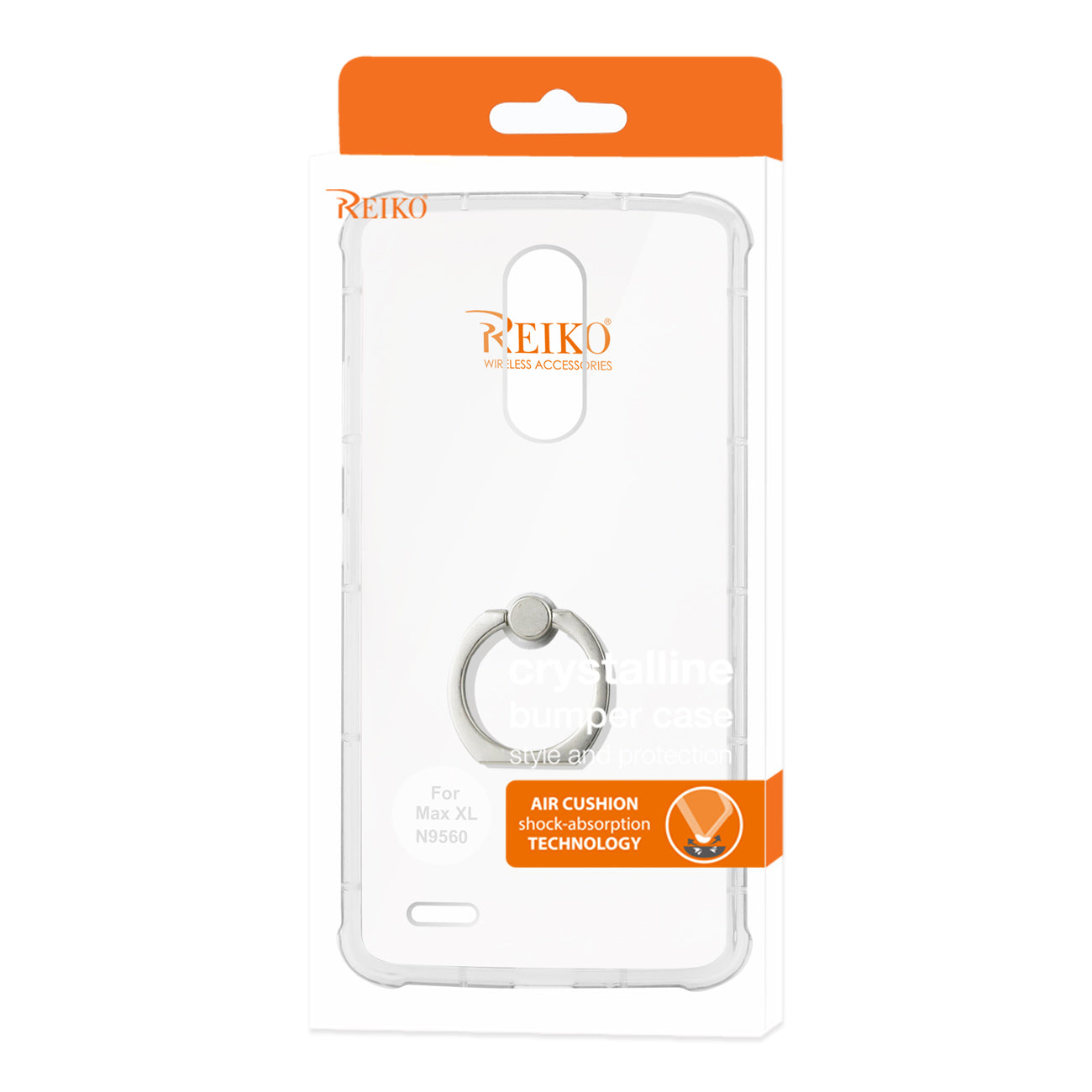 Case Bumper Air Cushion Protector Ring Holder ZTE Max Xl/ N9560 Transparent