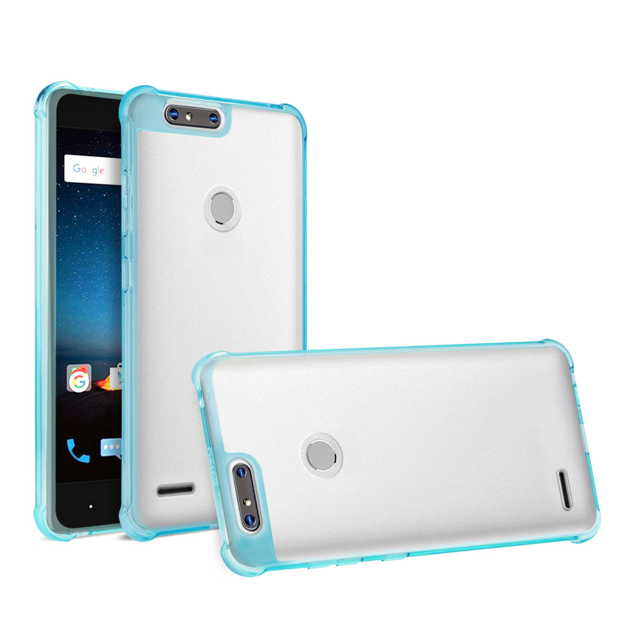 Zte  Sequoia Clear Bumper Case With Air Cushion Protection In Clear Navy