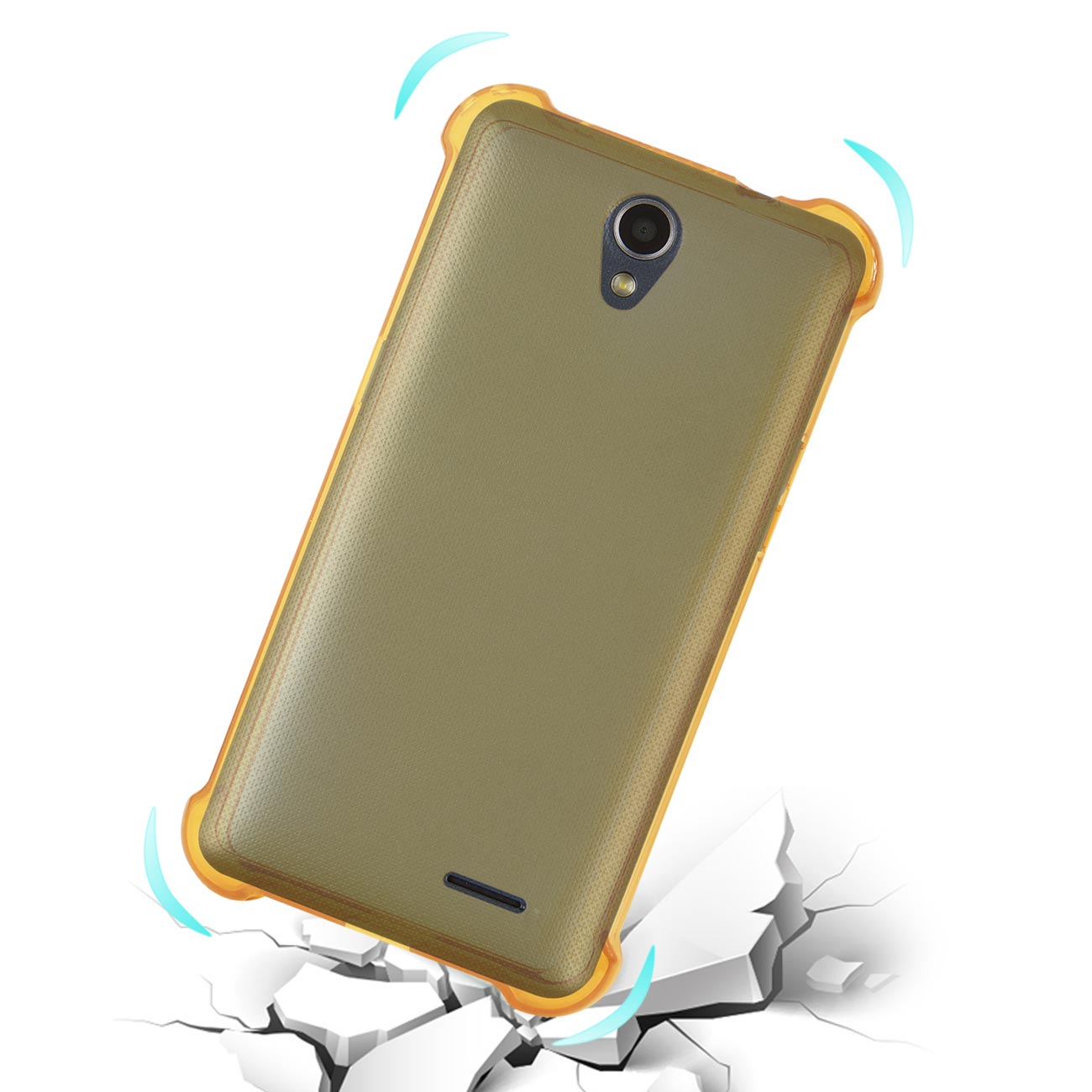 Case Bumper Clear Air Cushion Protection ZTE Maven 2/ Chapel (Z831) Clear Gold Color
