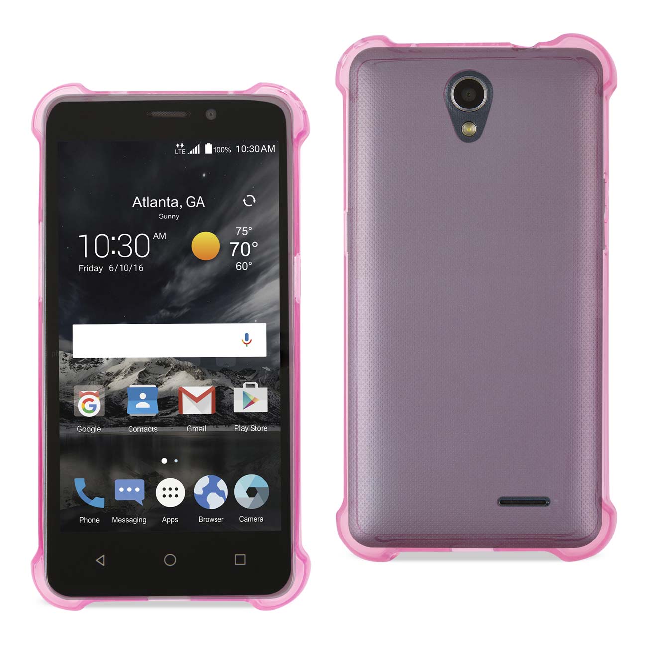 Case Bumper Clear Air Cushion Protection ZTE Maven 2/ Chapel (Z831) Clear Hot Pink Color