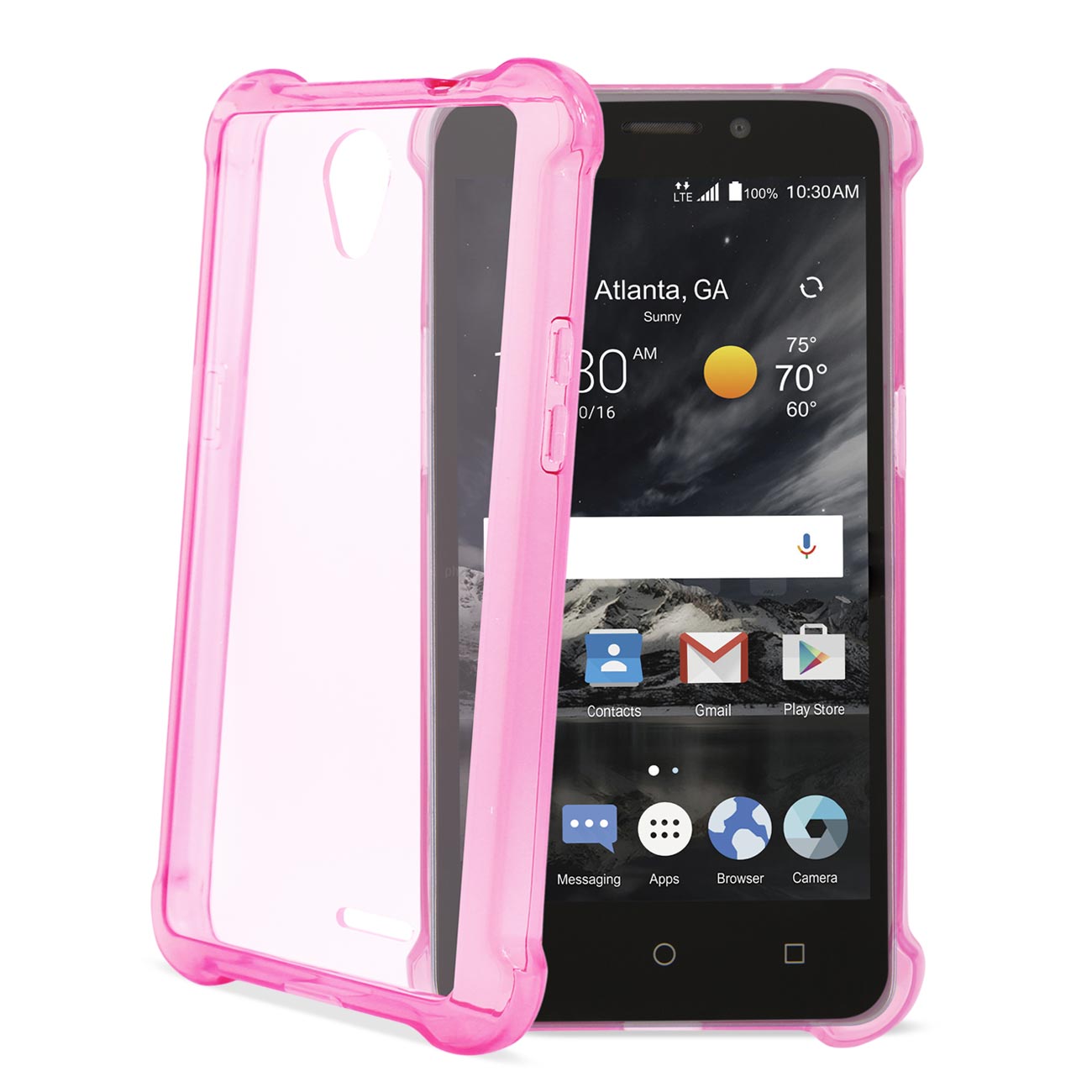 Case Bumper Clear Air Cushion Protection ZTE Maven 2/ Chapel (Z831) Clear Hot Pink Color