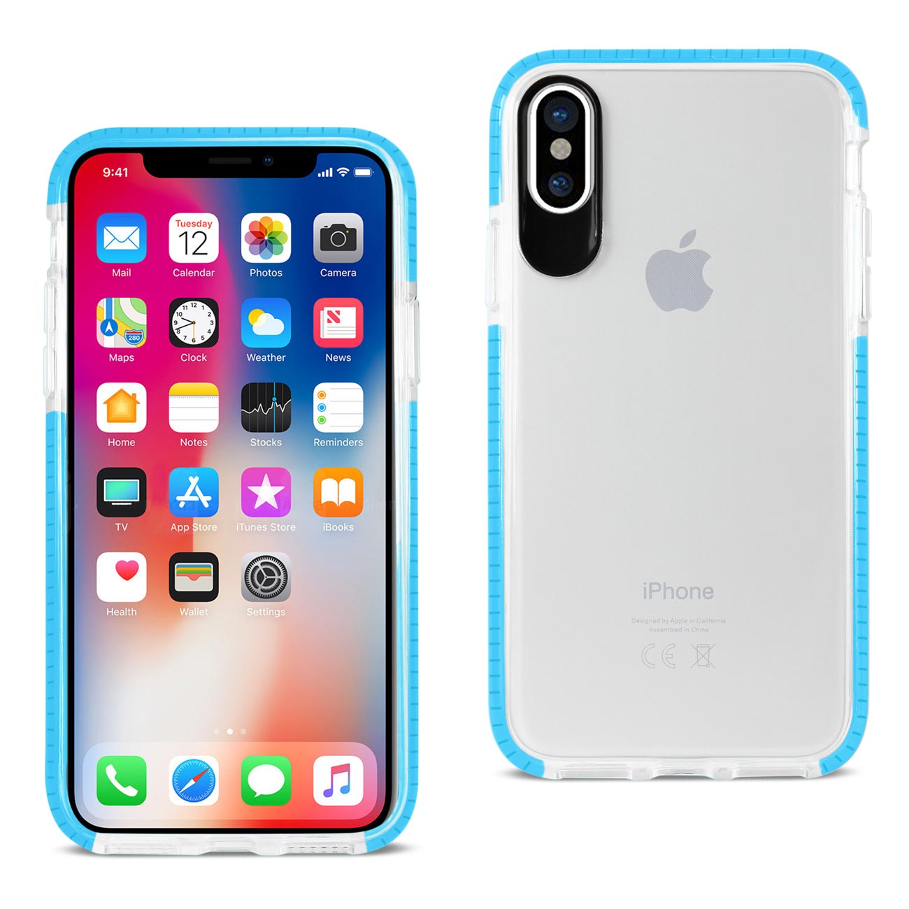 Case TPU Soft Transparent iPhone X/ iPhone XS Clear Blue Color
