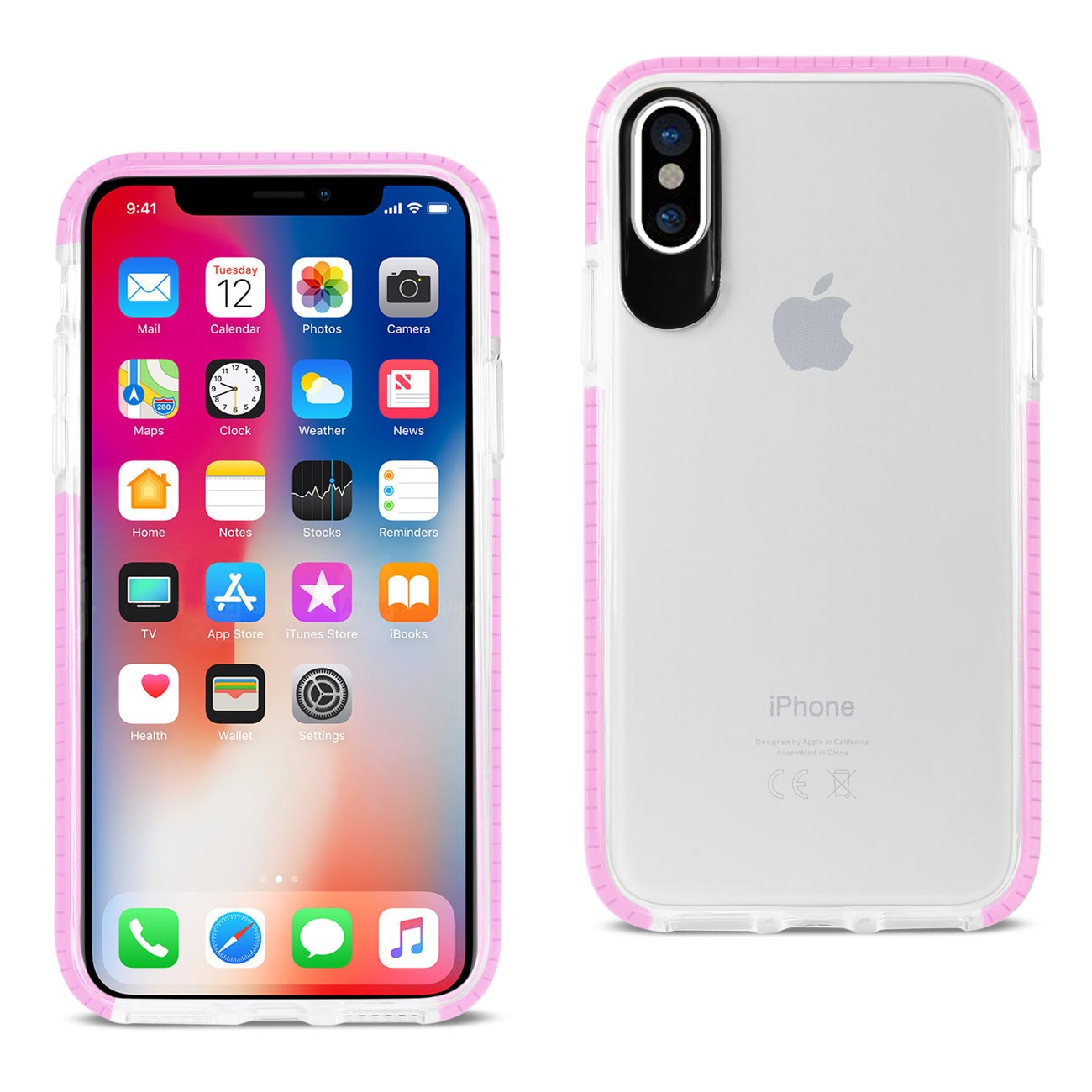Case TPU Soft Transparent iPhone X/ iPhone XS Clear Pink Color