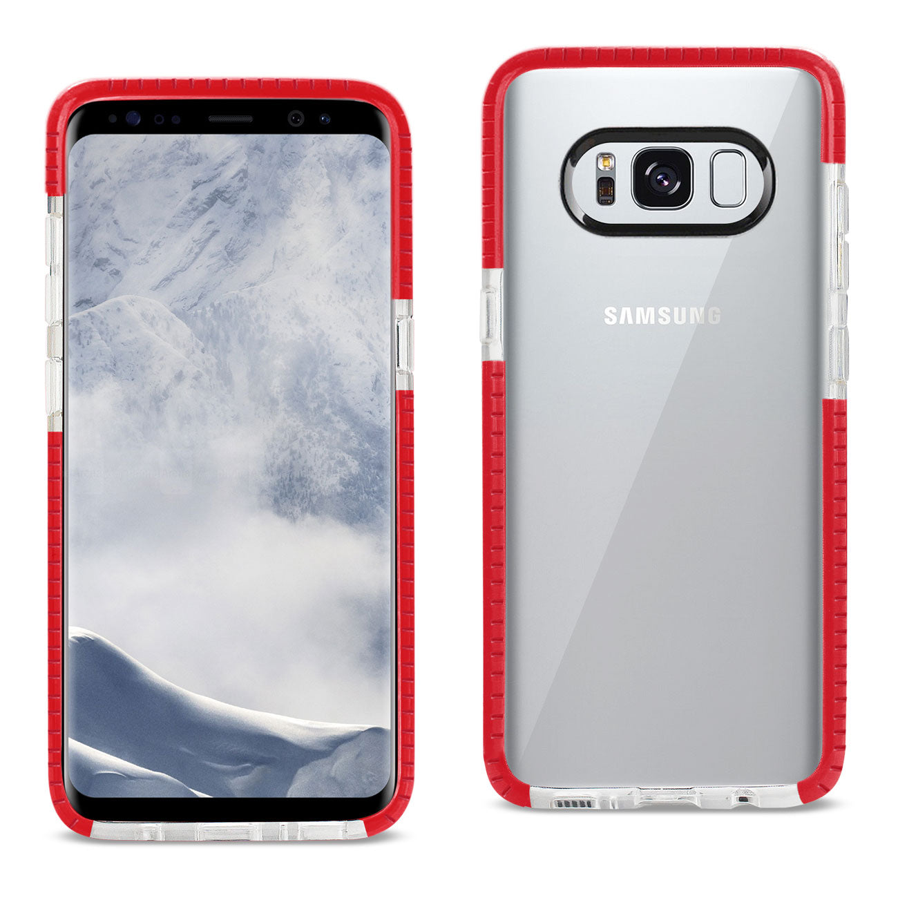 Case TPU Soft Transparent Samsung Galaxy S8 Edge/ S8 Plus Clear Red Color