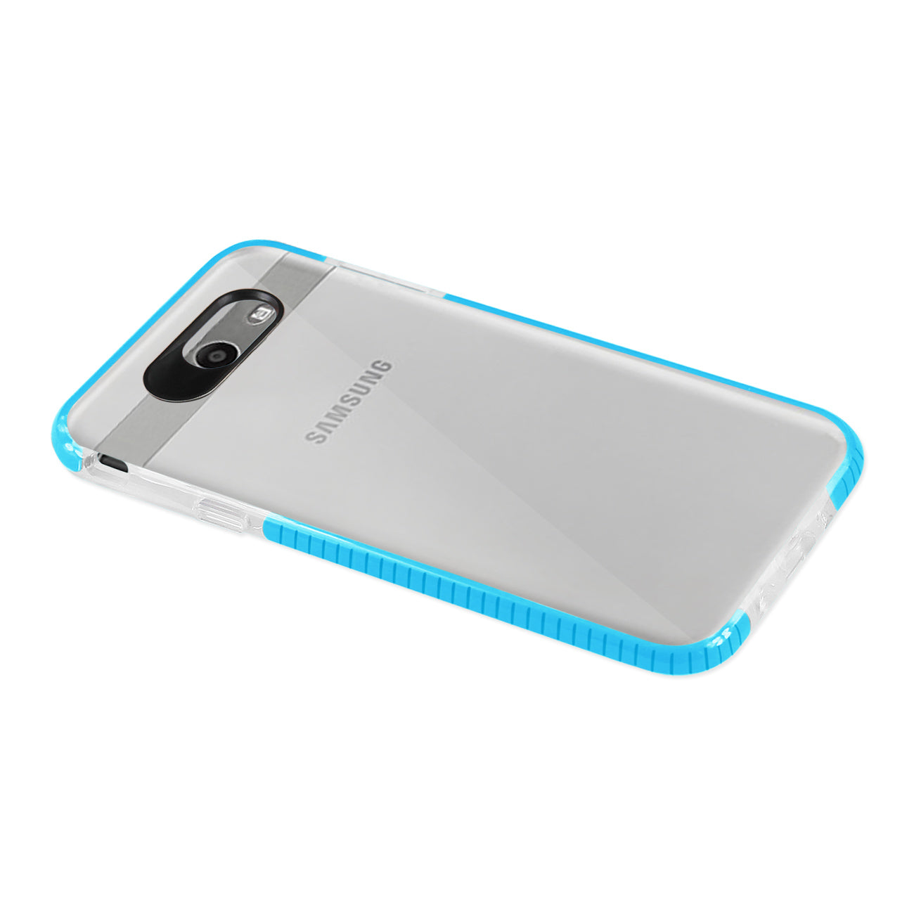Samsung Galaxy J7 V (2017) Soft Transparent TPU Case In Clear Blue