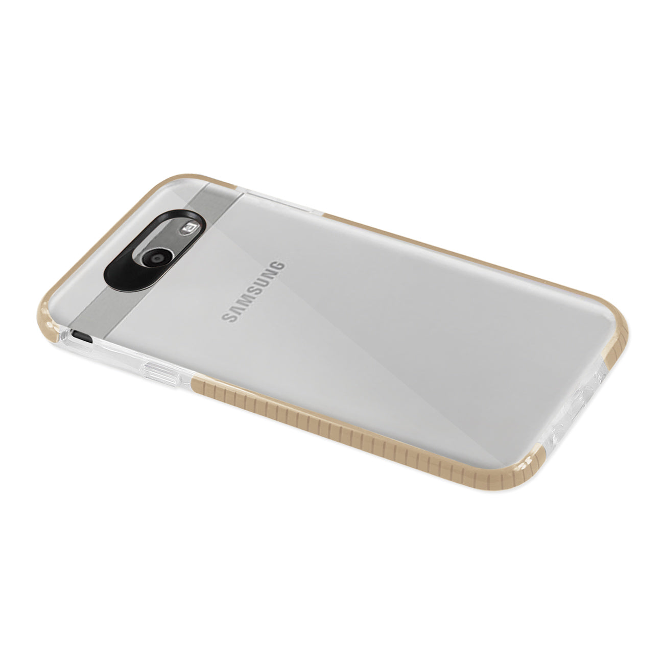 Case TPU Soft Transparent Samsung Galaxy J7 V 2017 Clear Gold Color