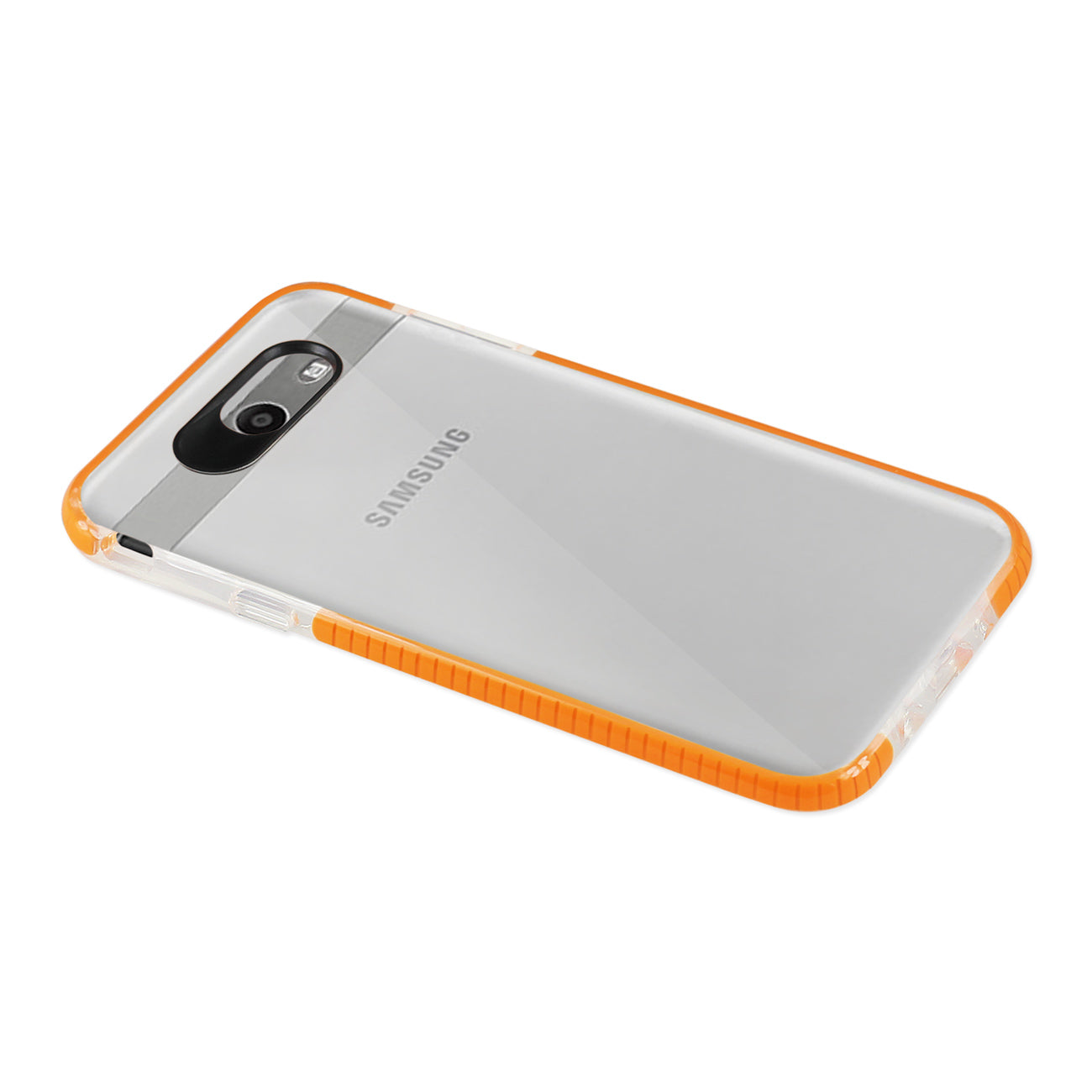 Samsung Galaxy J7 V (2017) Soft Transparent TPU Case In Clear Orange
