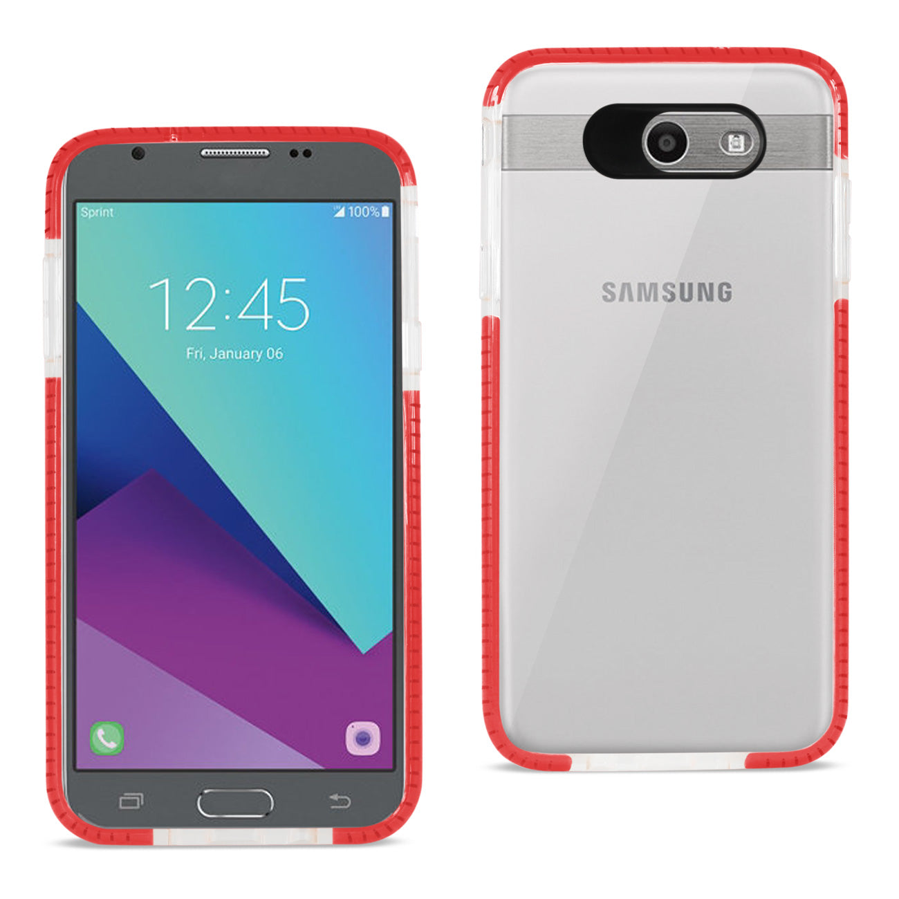 Samsung Galaxy J7 V (2017) Soft Transparent TPU Case In Clear Rose Gold