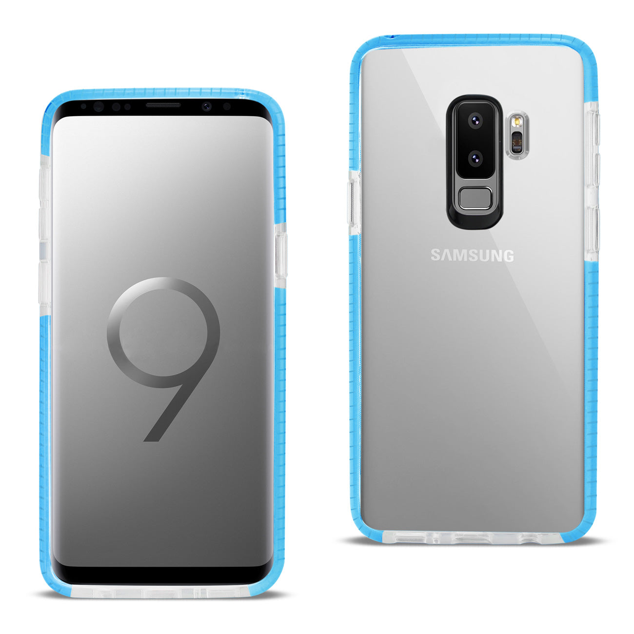 Samsung Galaxy S9 Plus Soft Transparent TPU Case In Clear Blue