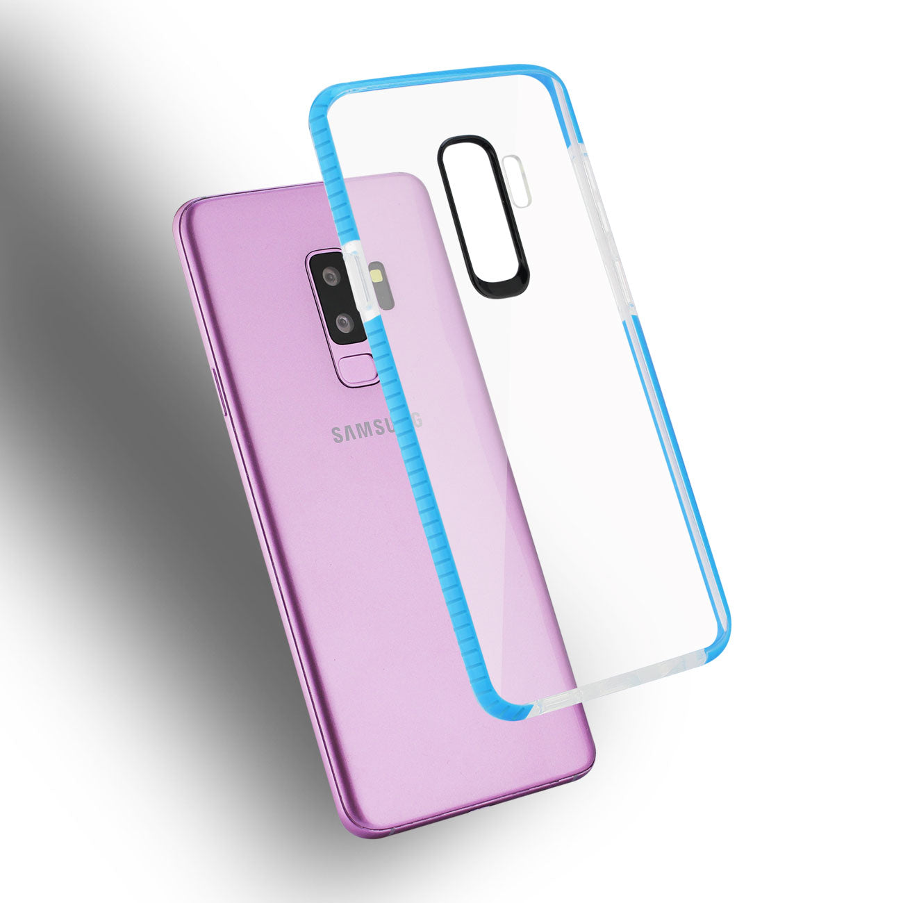 Samsung Galaxy S9 Plus Soft Transparent TPU Case In Clear Blue