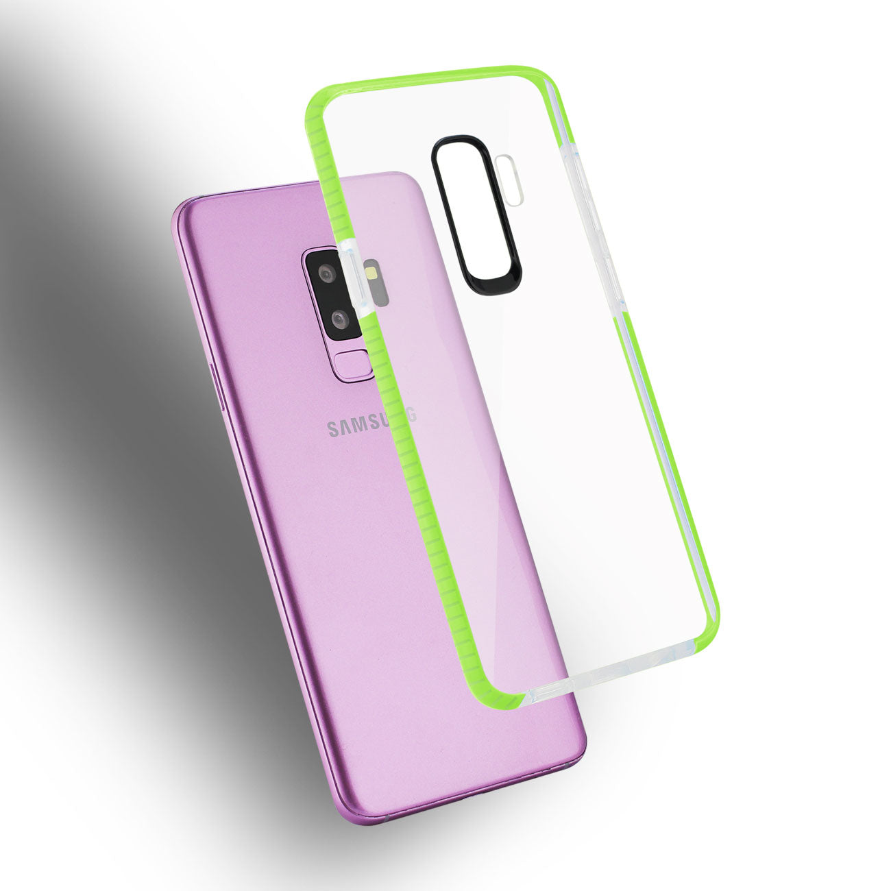 Case TPU Soft Transparent Samsung Galaxy S9 Plus Clear Green Color