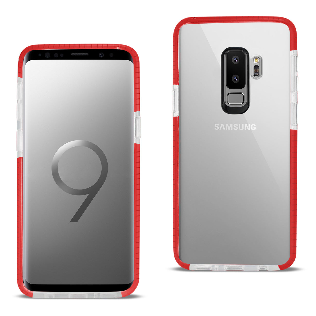 Case TPU Soft Transparent Samsung Galaxy S9 Plus Clear Red Color