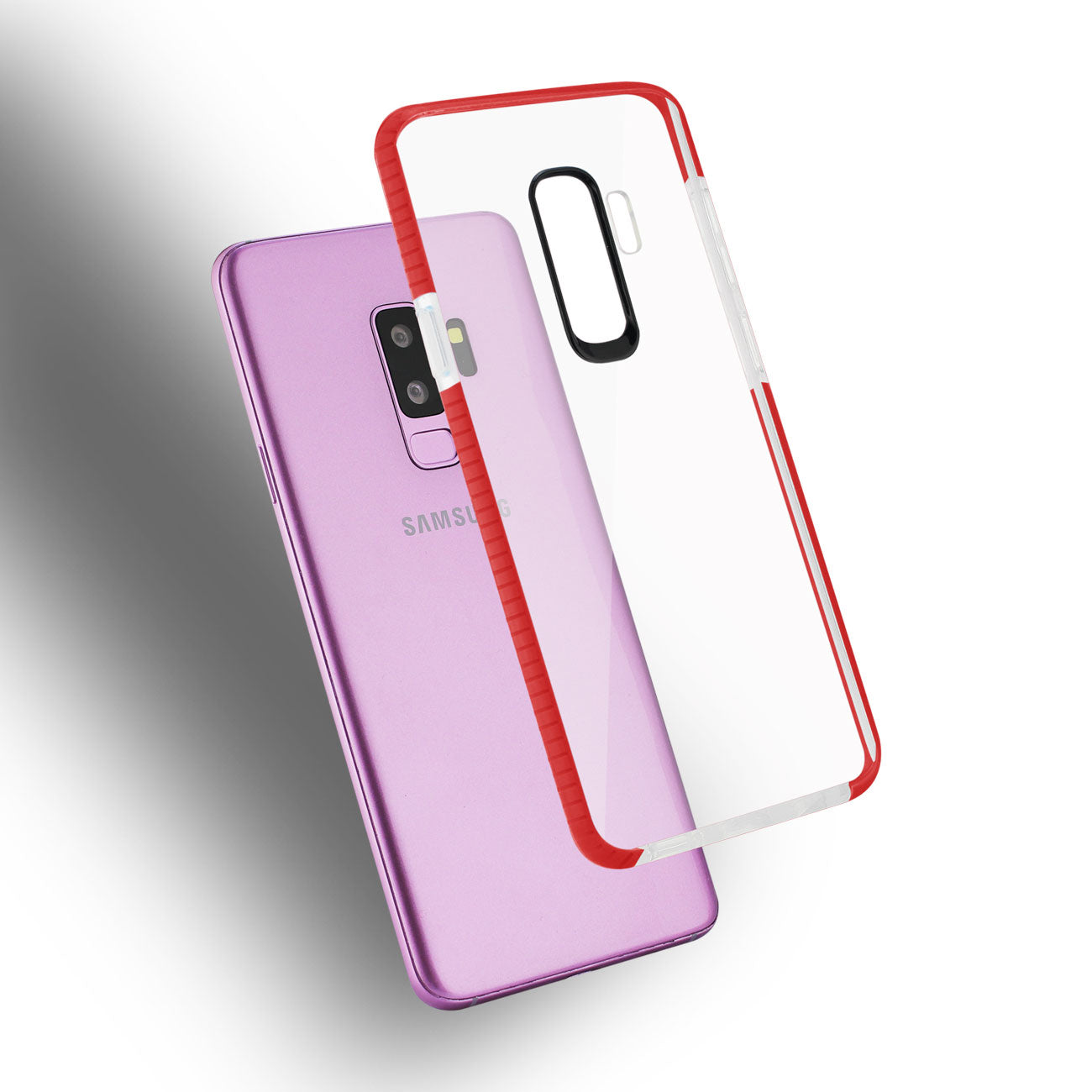Case TPU Soft Transparent Samsung Galaxy S9 Plus Clear Red Color