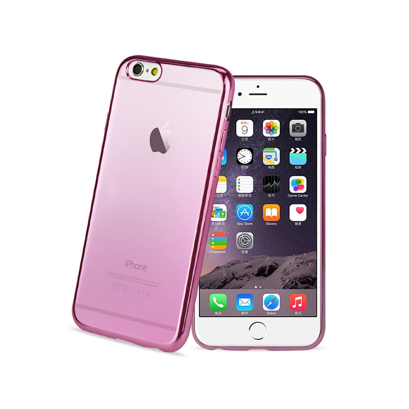 iPhone 6 Plus Frame Gradient Clear Glitter Case In Pink