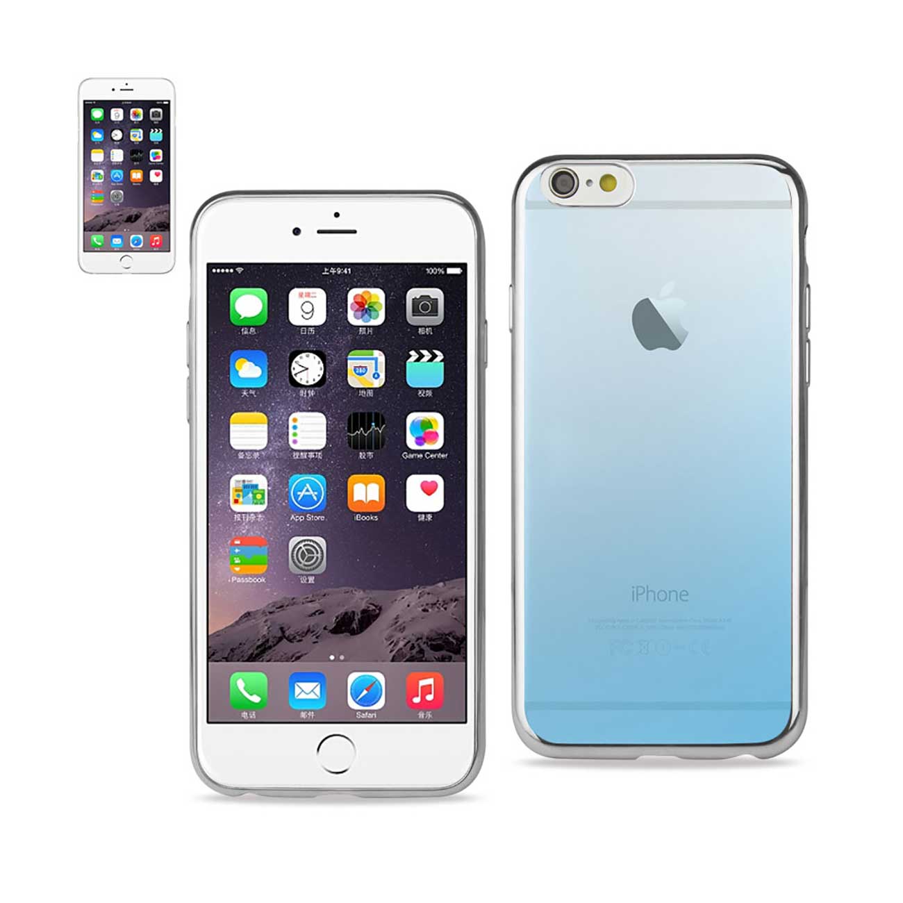 iPhone 6 Plus Frame Gradient Clear Glitter Case In Silver