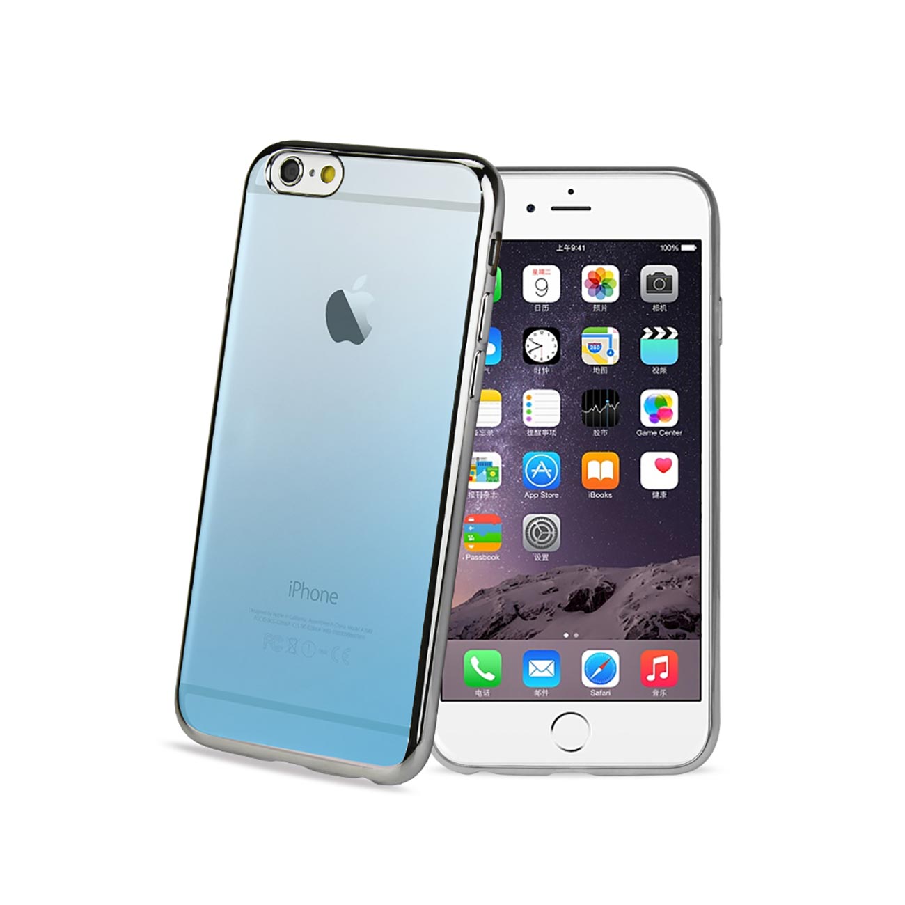 iPhone 6 Plus Frame Gradient Clear Glitter Case In Silver