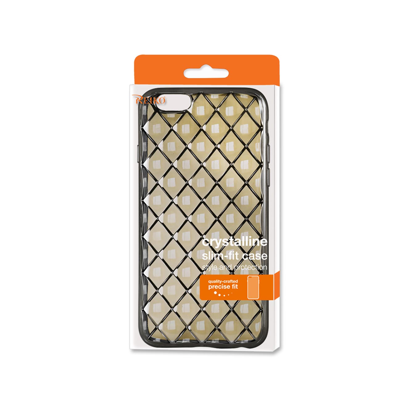 iPhone 6S Plus Flexible 3D Rhombus Pattern TPU Case With Shiny Frame In Clear