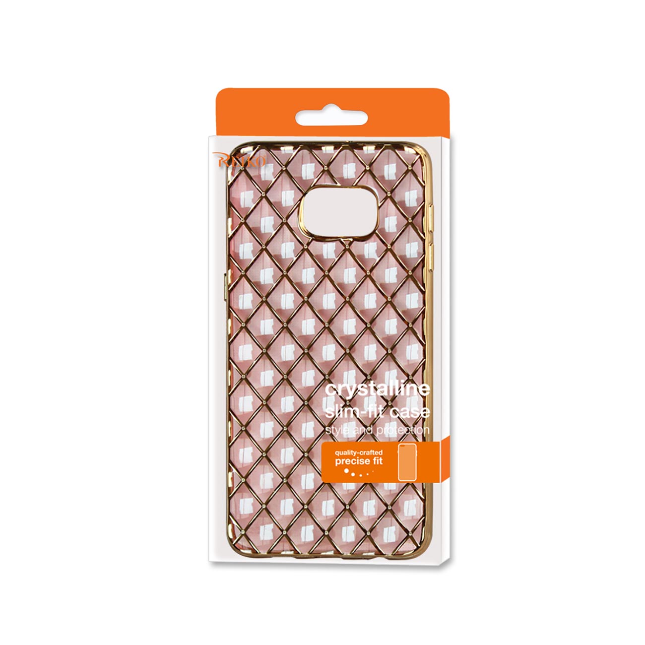Samsung Galaxy S6 Edge Plus Flexible 3D Rhombus Pattern TPU Case With Shiny Frame In Pink