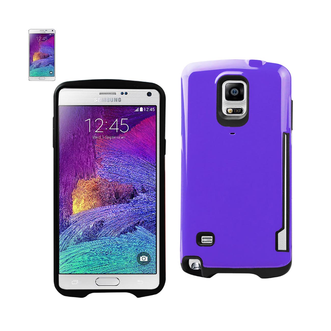Samsung Galaxy Note 4 Candy Shield Case With Card Holder In Purple