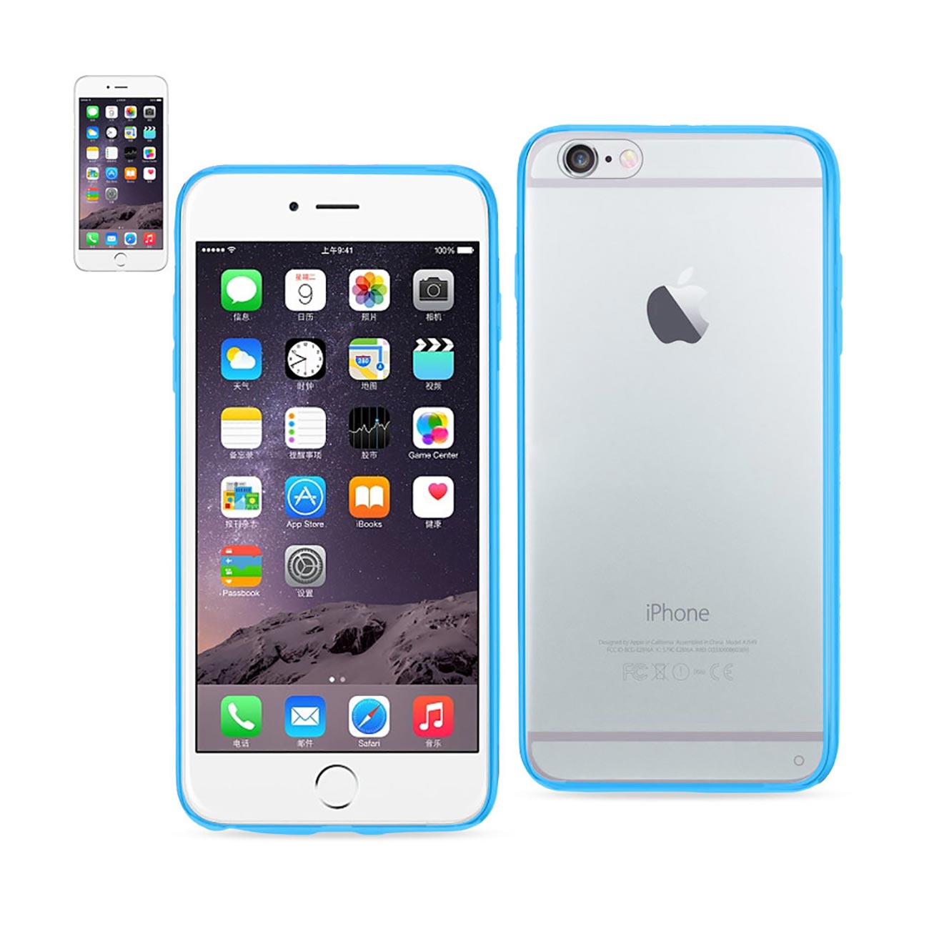 iPhone 6 Plus/ 6S Plus Clear Back Frame Bumper Case In Navy