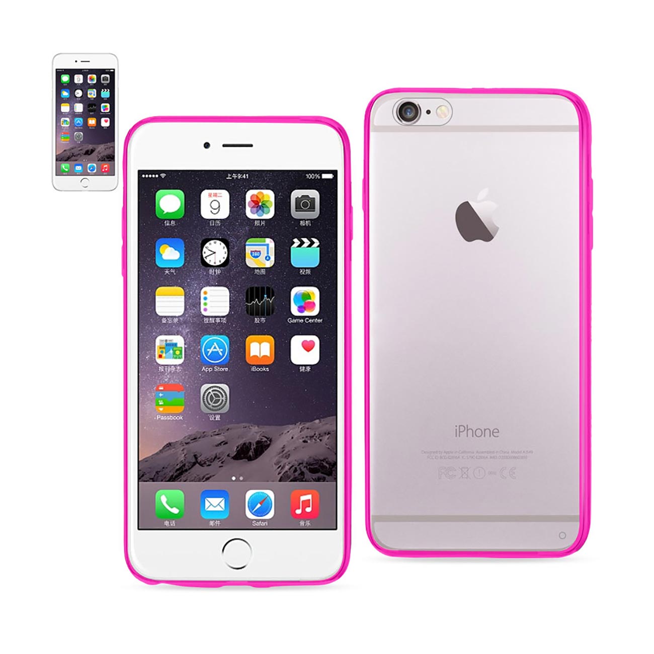 iPhone 6 Plus/ 6S Plus Clear Back Frame Bumper Case In Pink