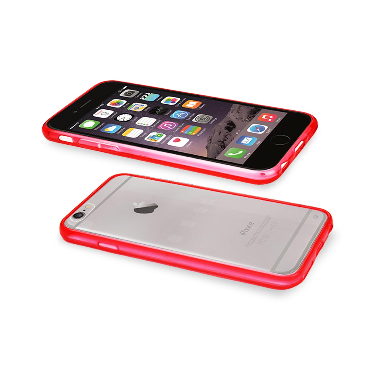 IPHONE 6 CLEAR BACK FRAME BUMPER CASE IN RED