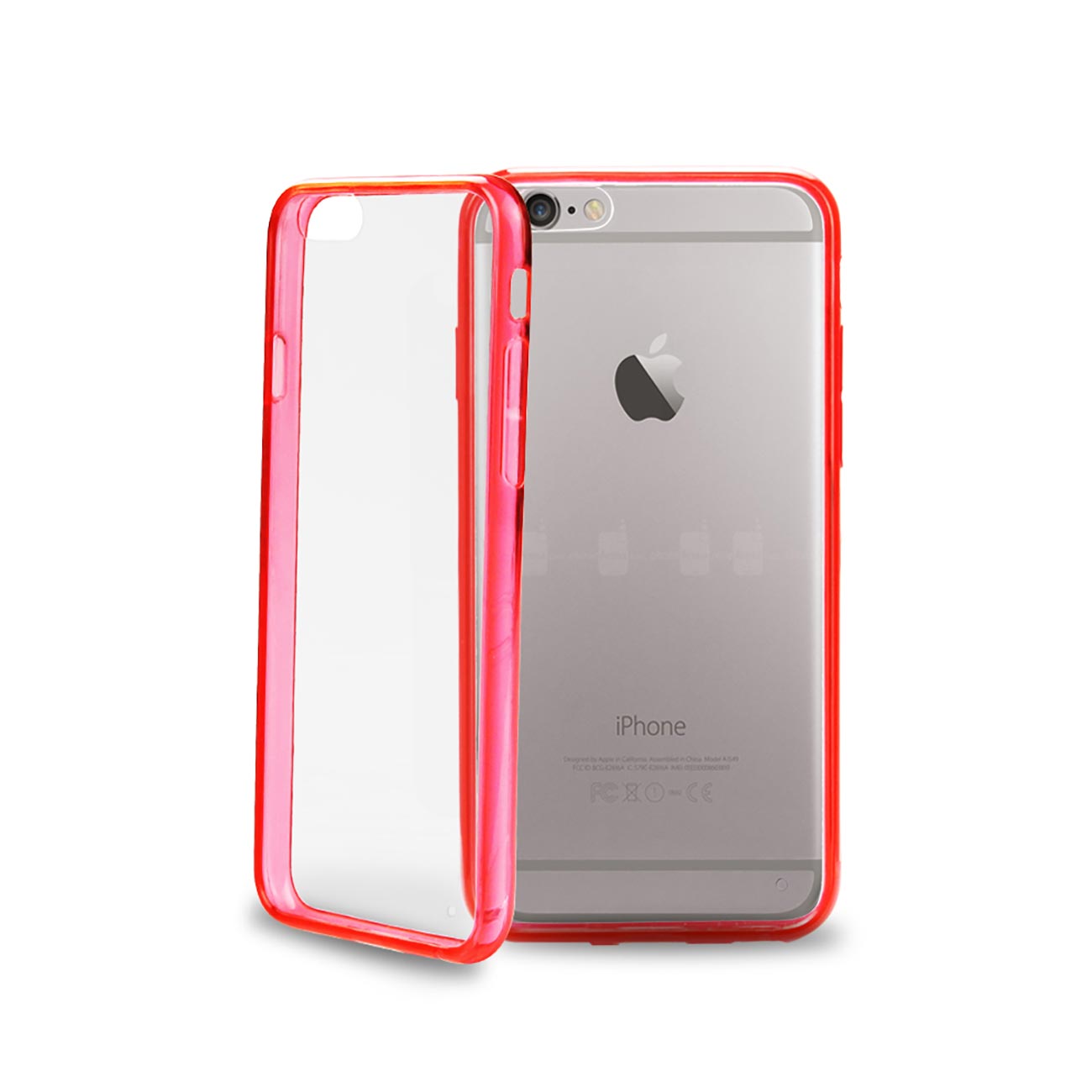 IPHONE 6 CLEAR BACK FRAME BUMPER CASE IN RED