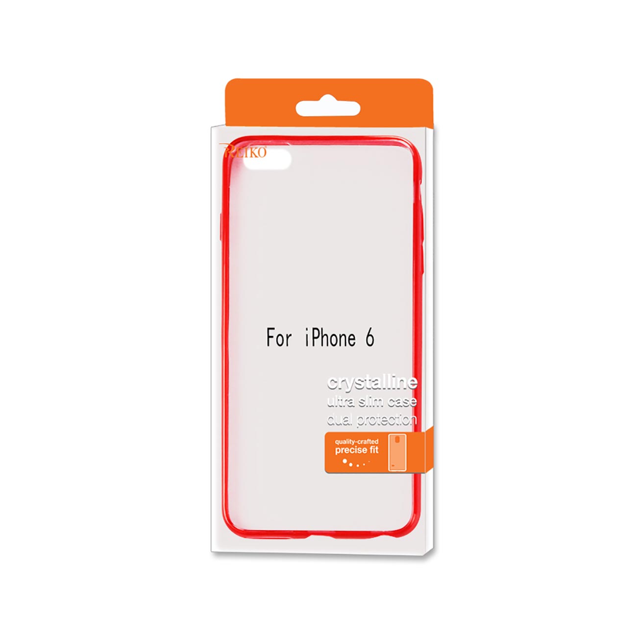 IPHONE 6 CLEAR BACK FRAME BUMPER CASE IN RED
