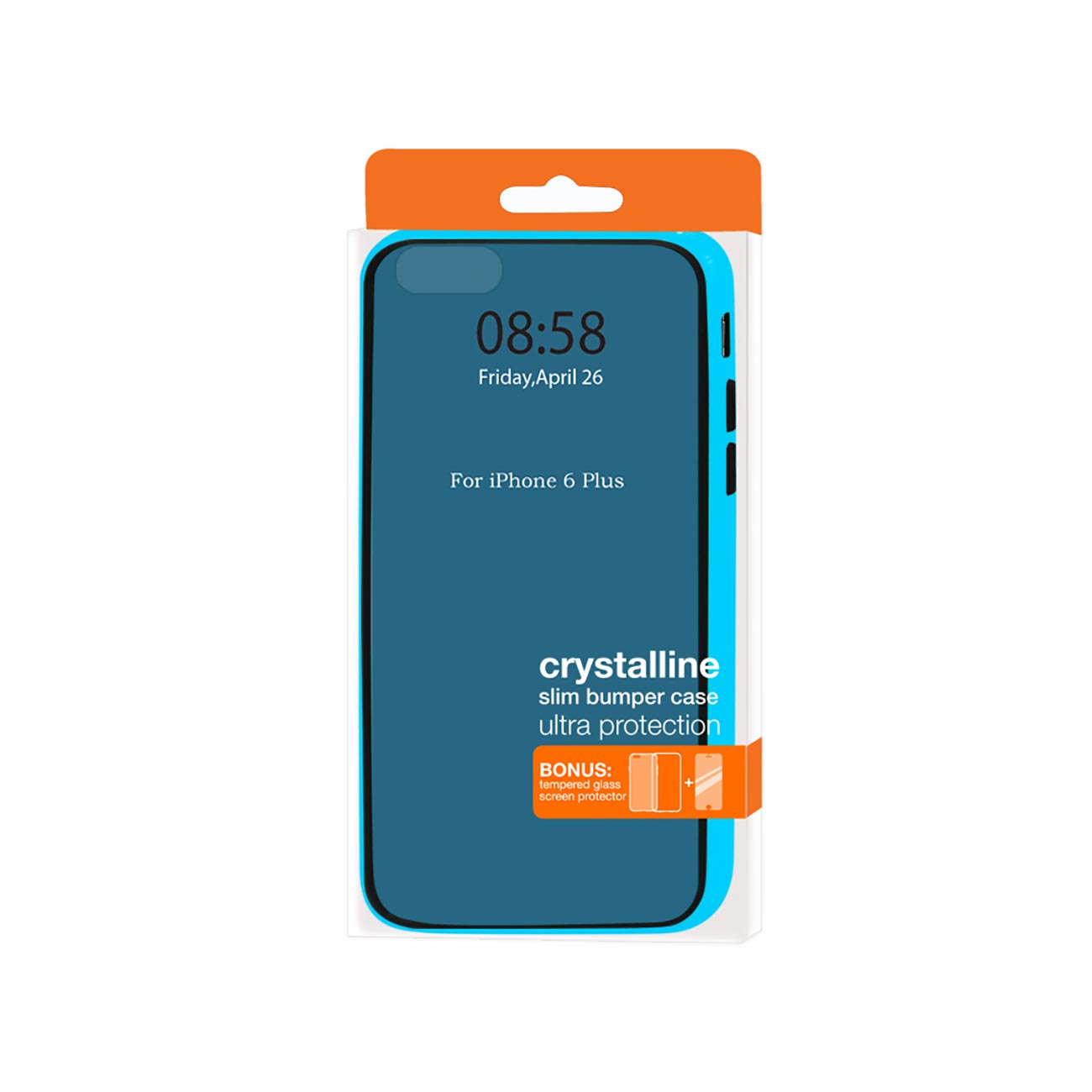 iPhone 6 Bumper Case With Tempered Glass Screen Protector In Blue
