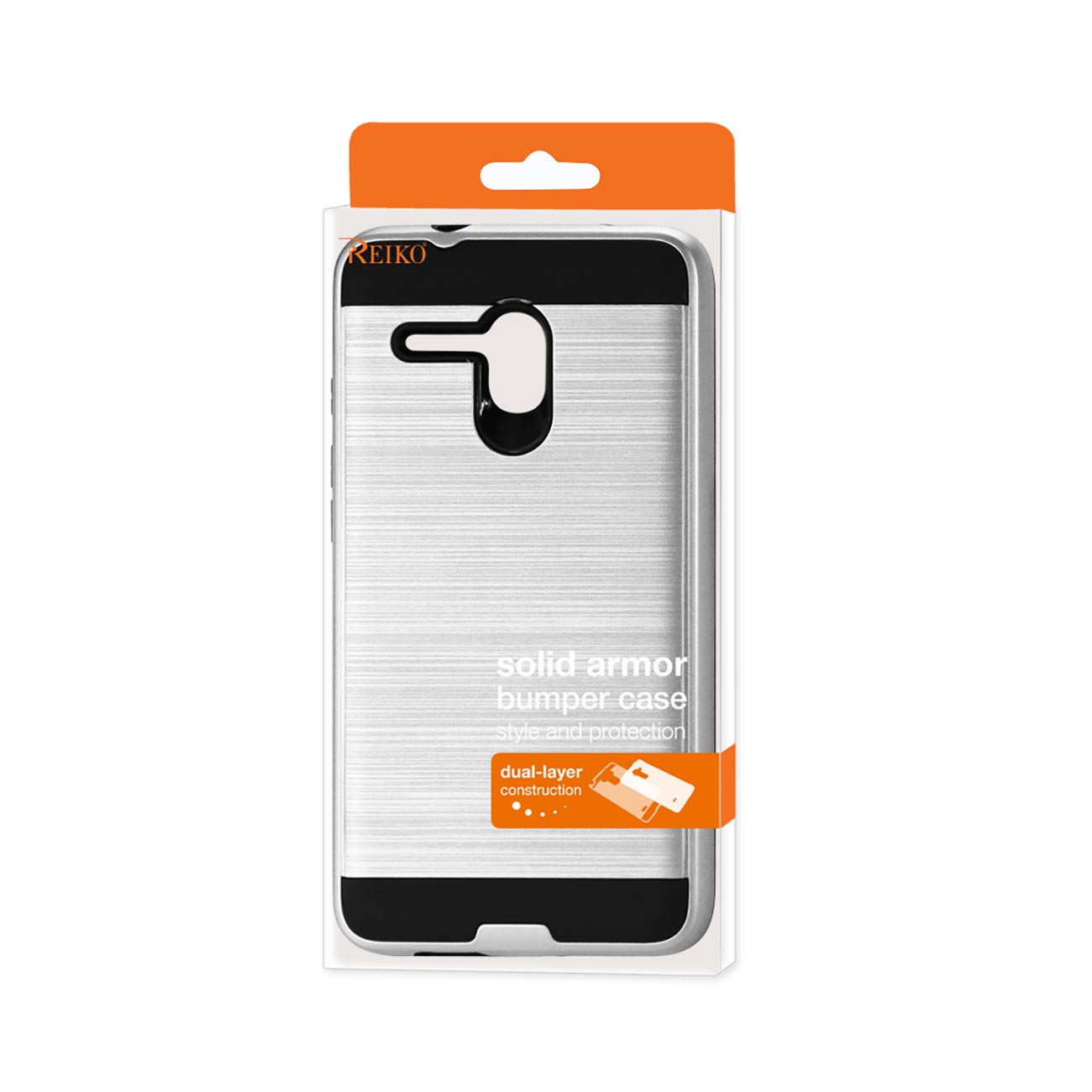 Alcatel One Touch Fierce Xl Hybrid Metal Brushed Texture Case In White