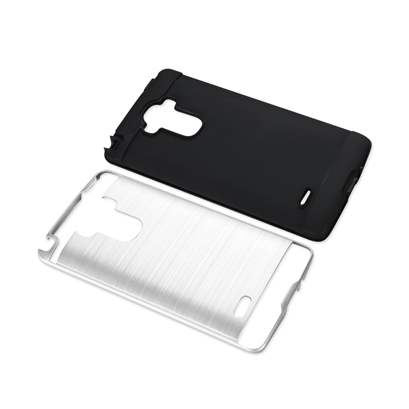Case Brushed Texture Hybrid Metal LG G Stylo White Color