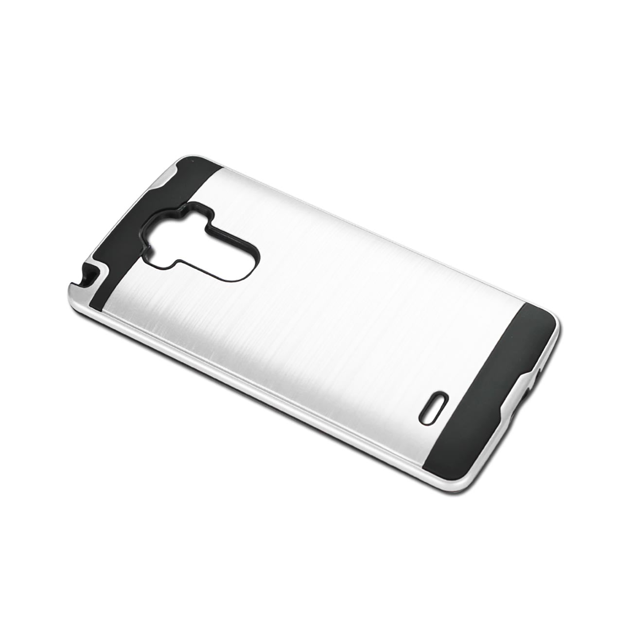 Case Brushed Texture Hybrid Metal LG G Stylo White Color