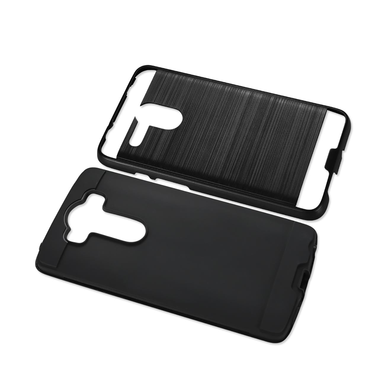 LG V10 Hybrid Metal Brushed Texture Case In Black