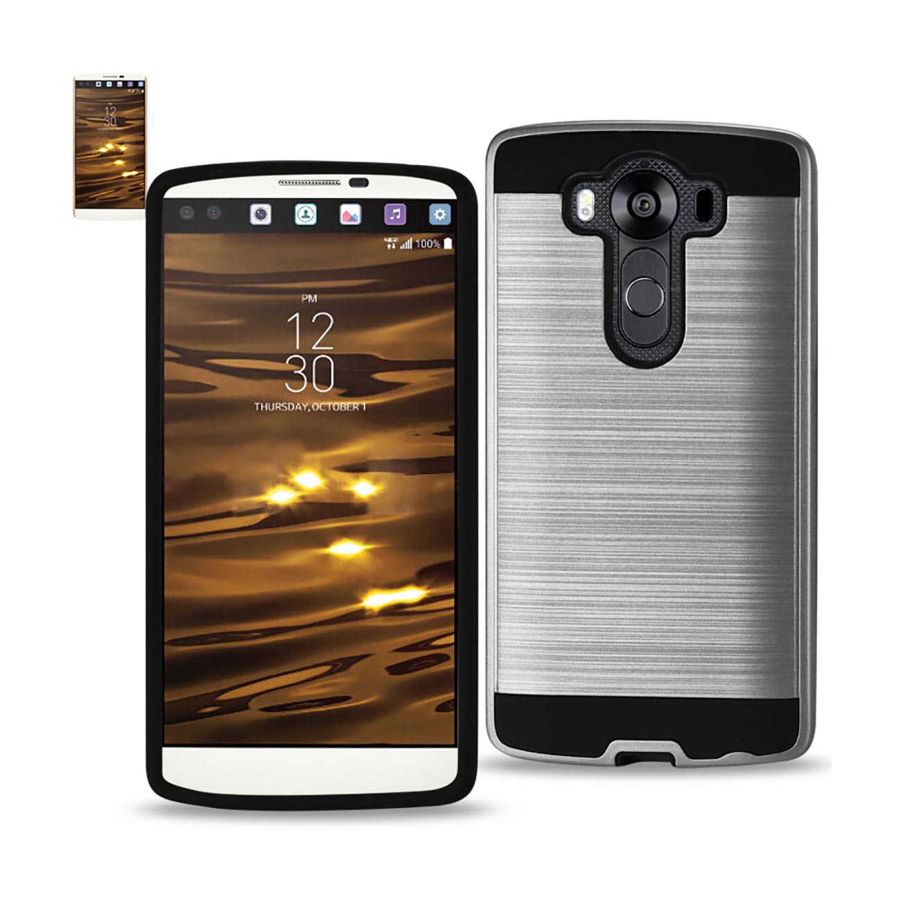 LG V10 Hybrid Metal Brushed Texture Case In Silver