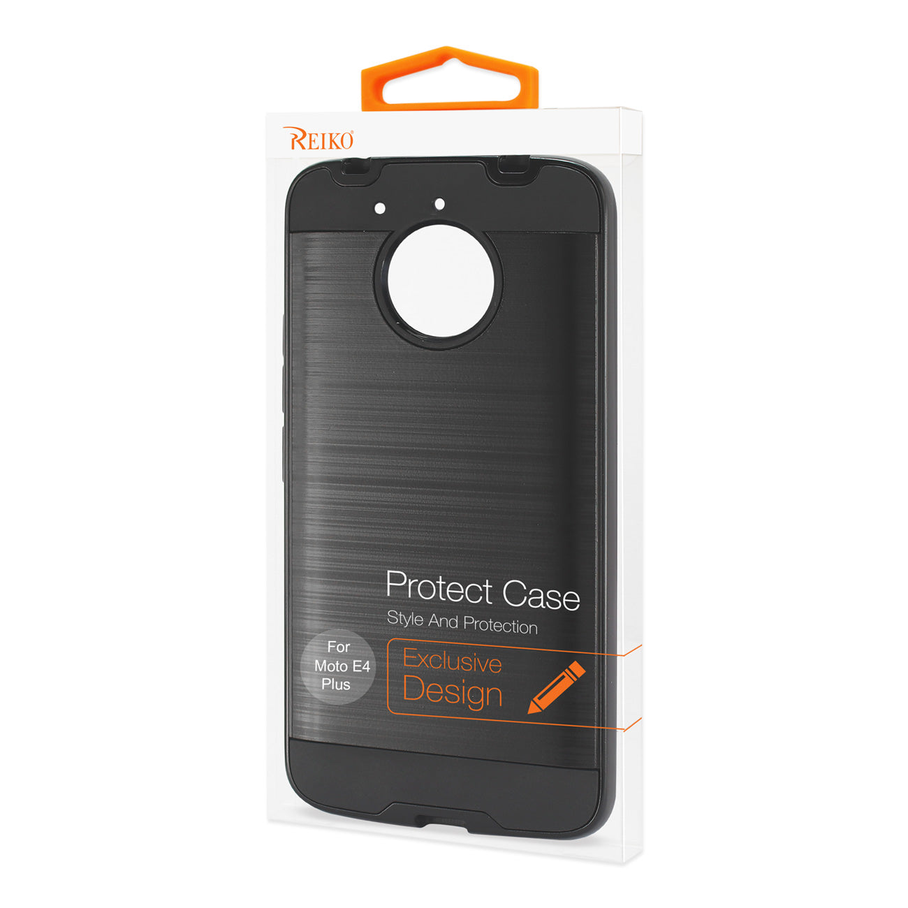 Case Hybrid Brushed Metal Texture Motorola Moto E4 Plus Black Color